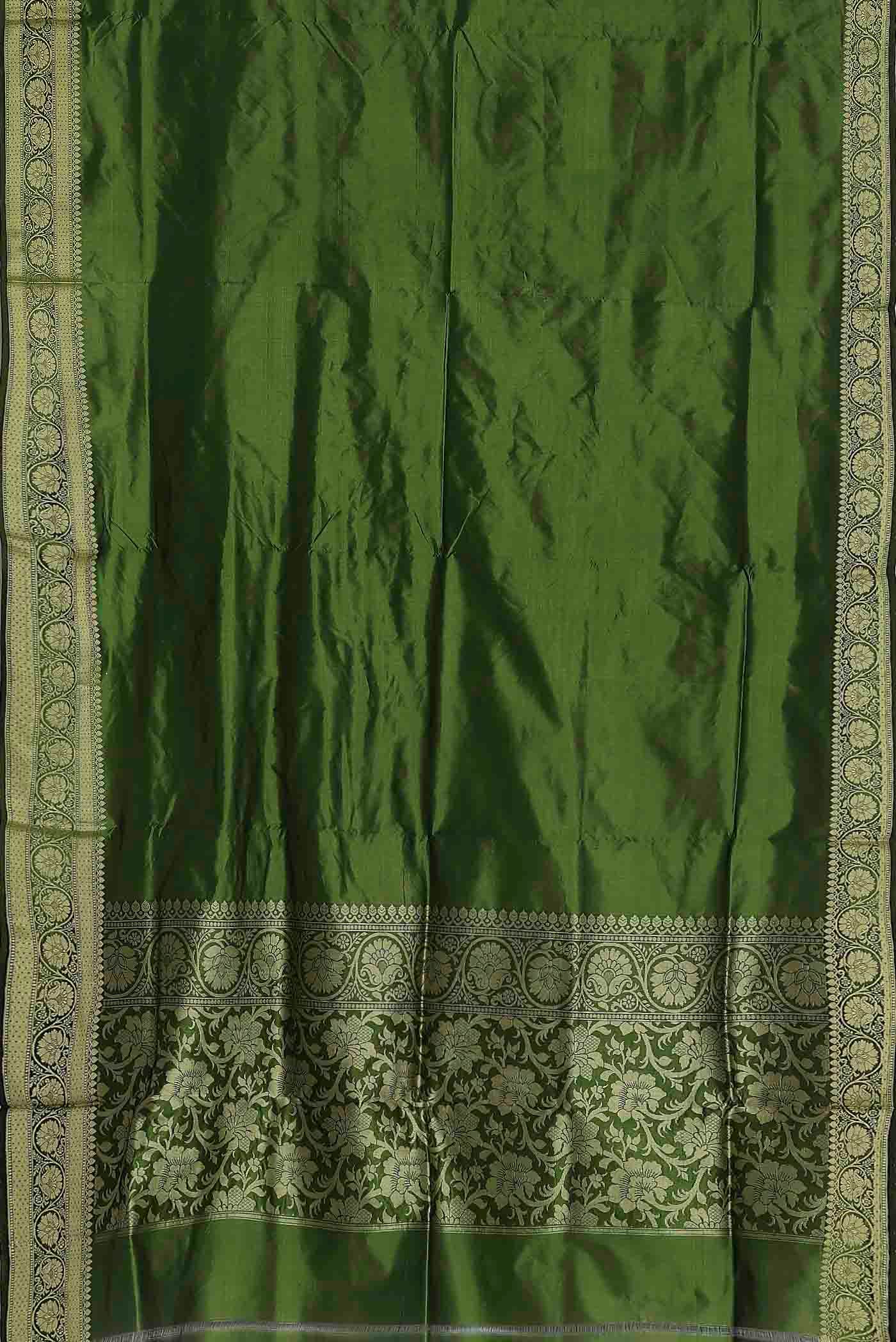 Green Banarasi Katan Silk Saree