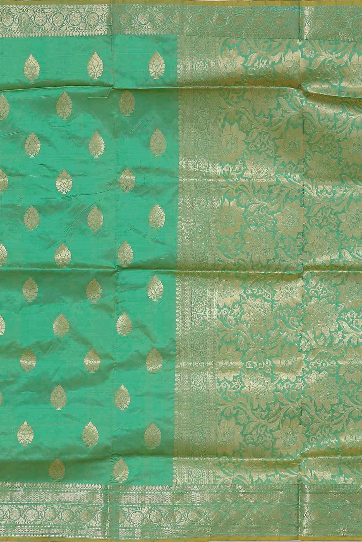 Green Banarasi Katan Silk Saree