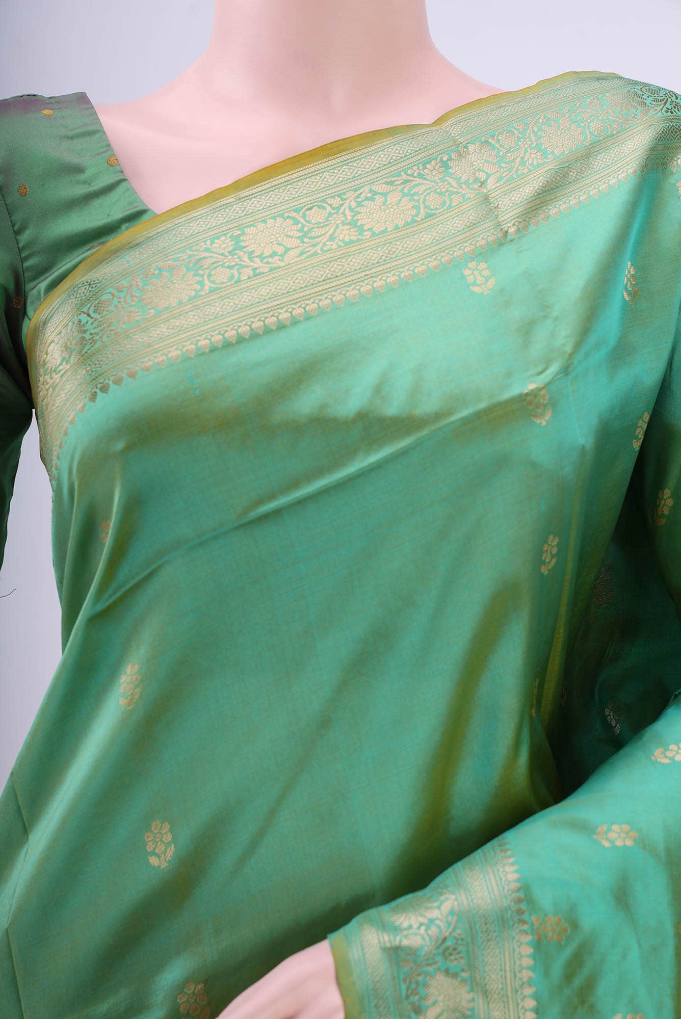 Green Banarasi Katan Silk Saree