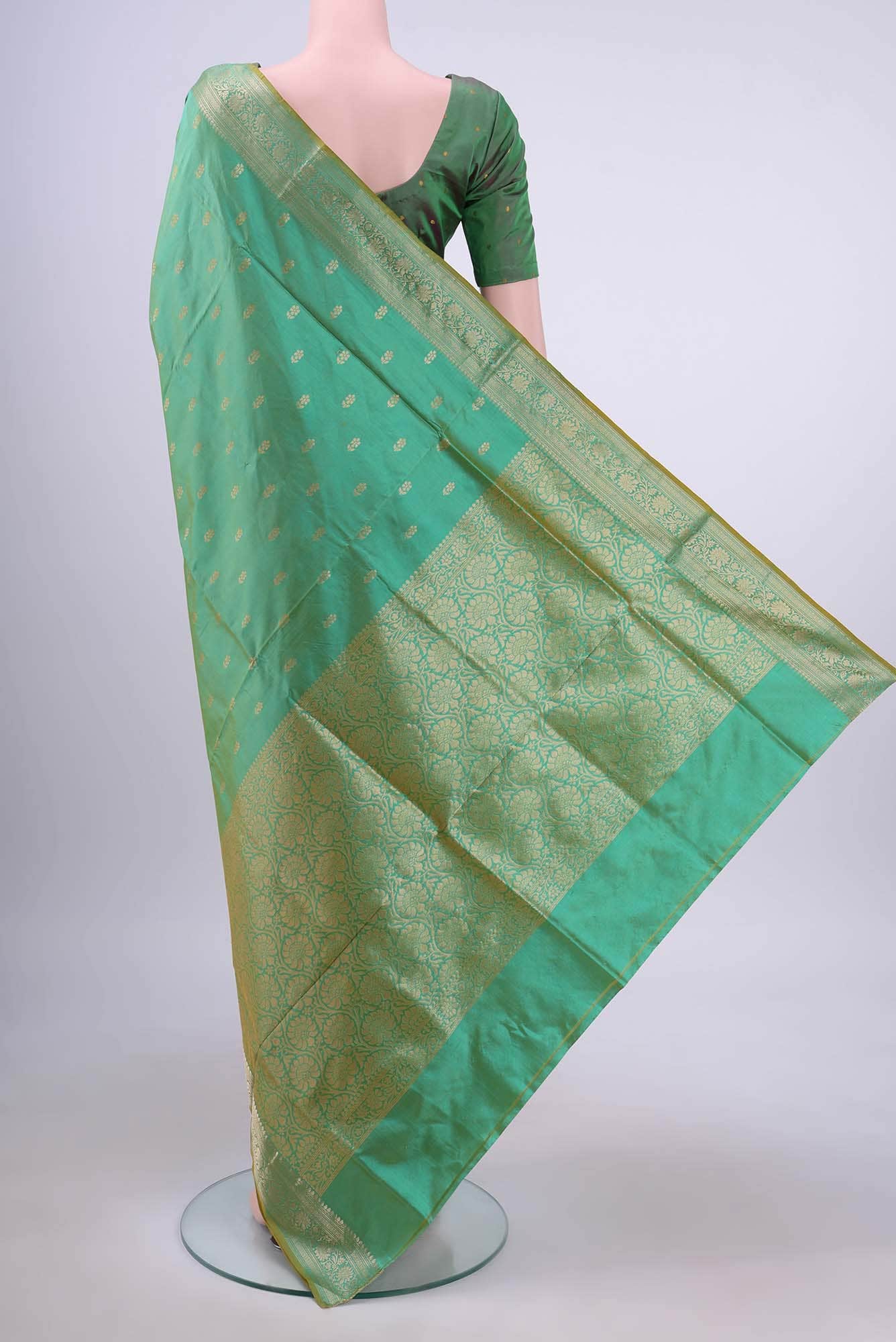 Green Banarasi Katan Silk Saree