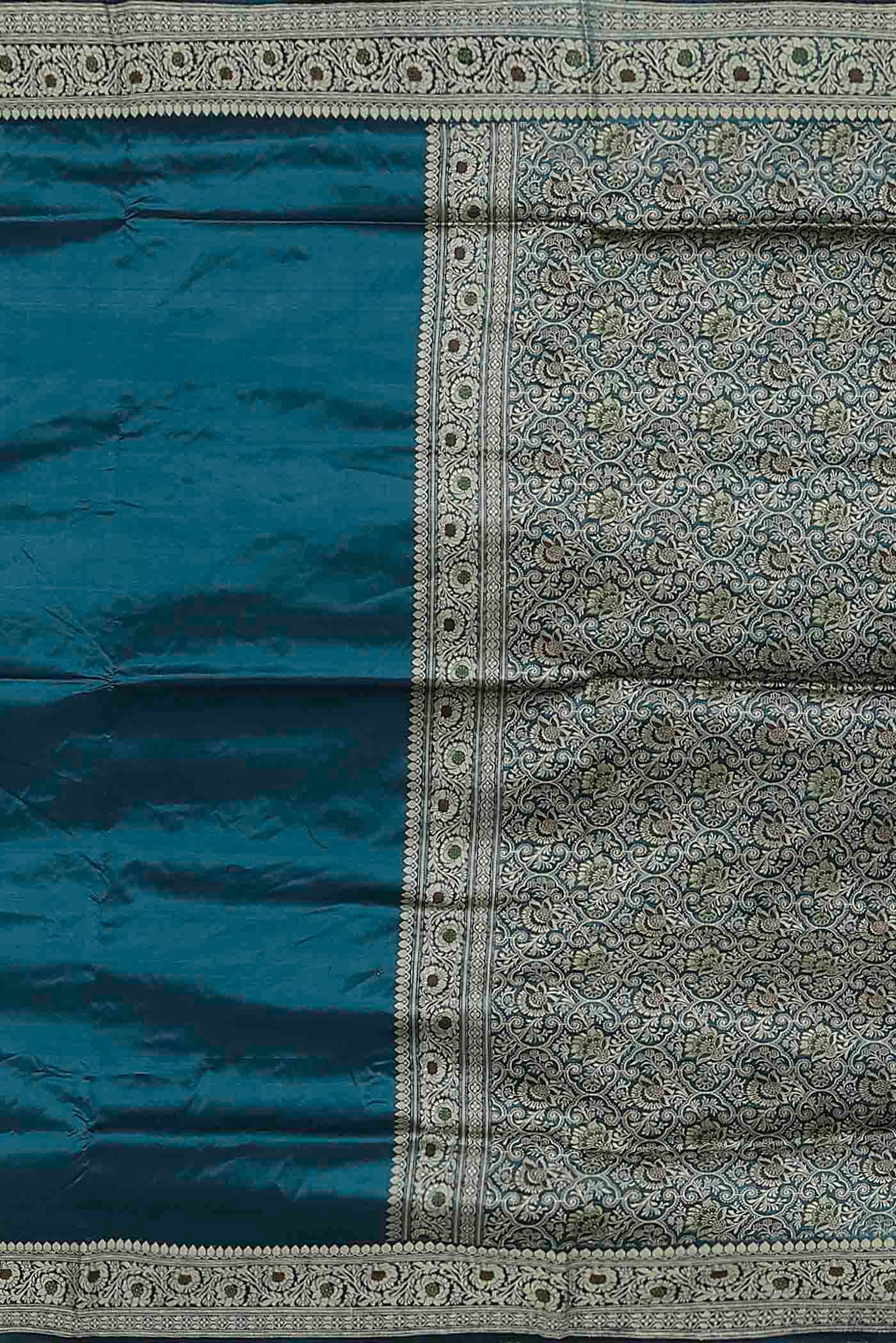 Blue Banarasi Katan Silk Saree