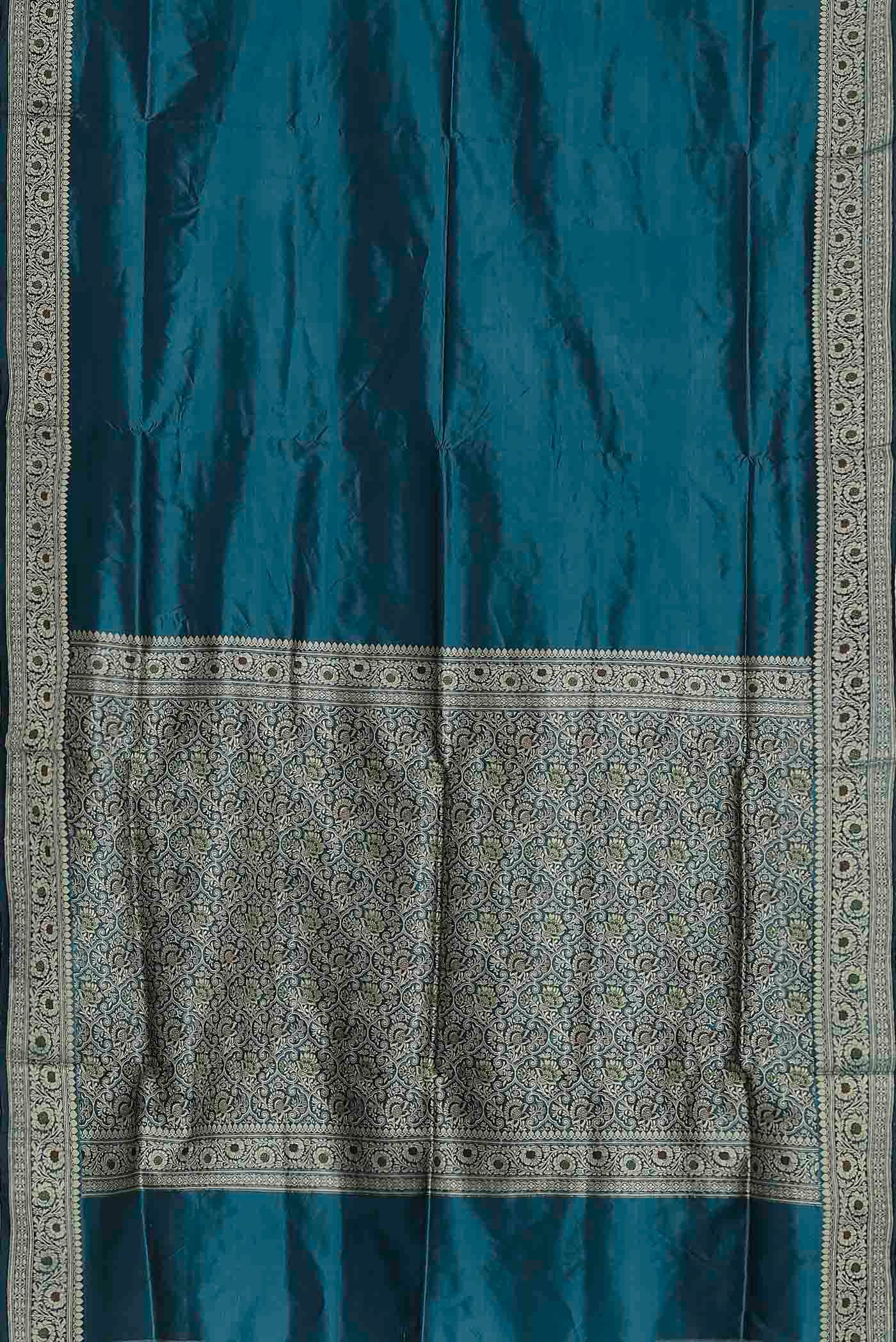 Blue Banarasi Katan Silk Saree