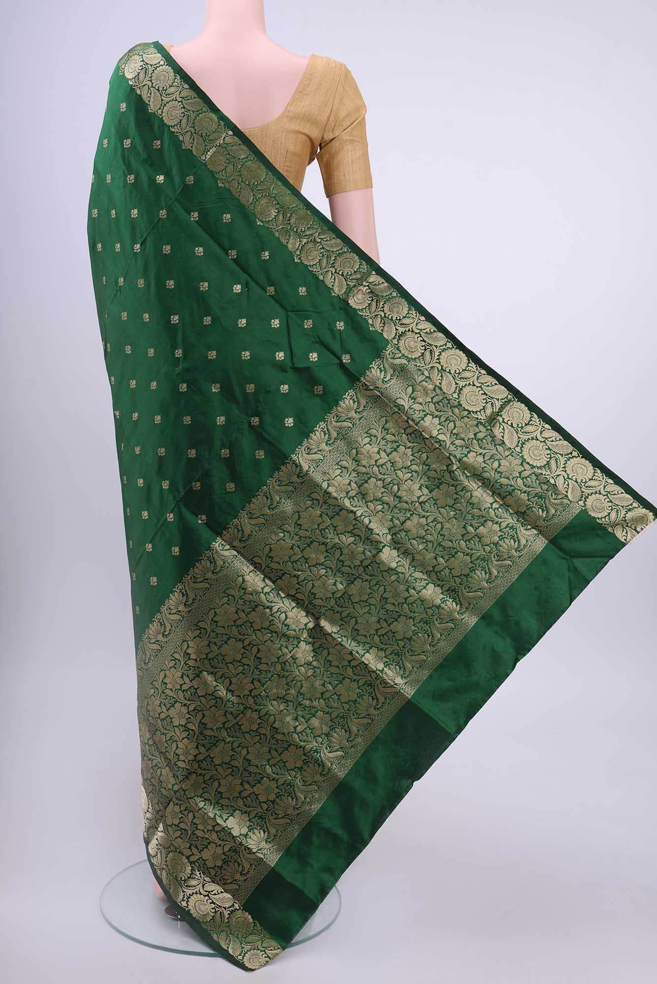 Green Banarasi Katan Silk Saree