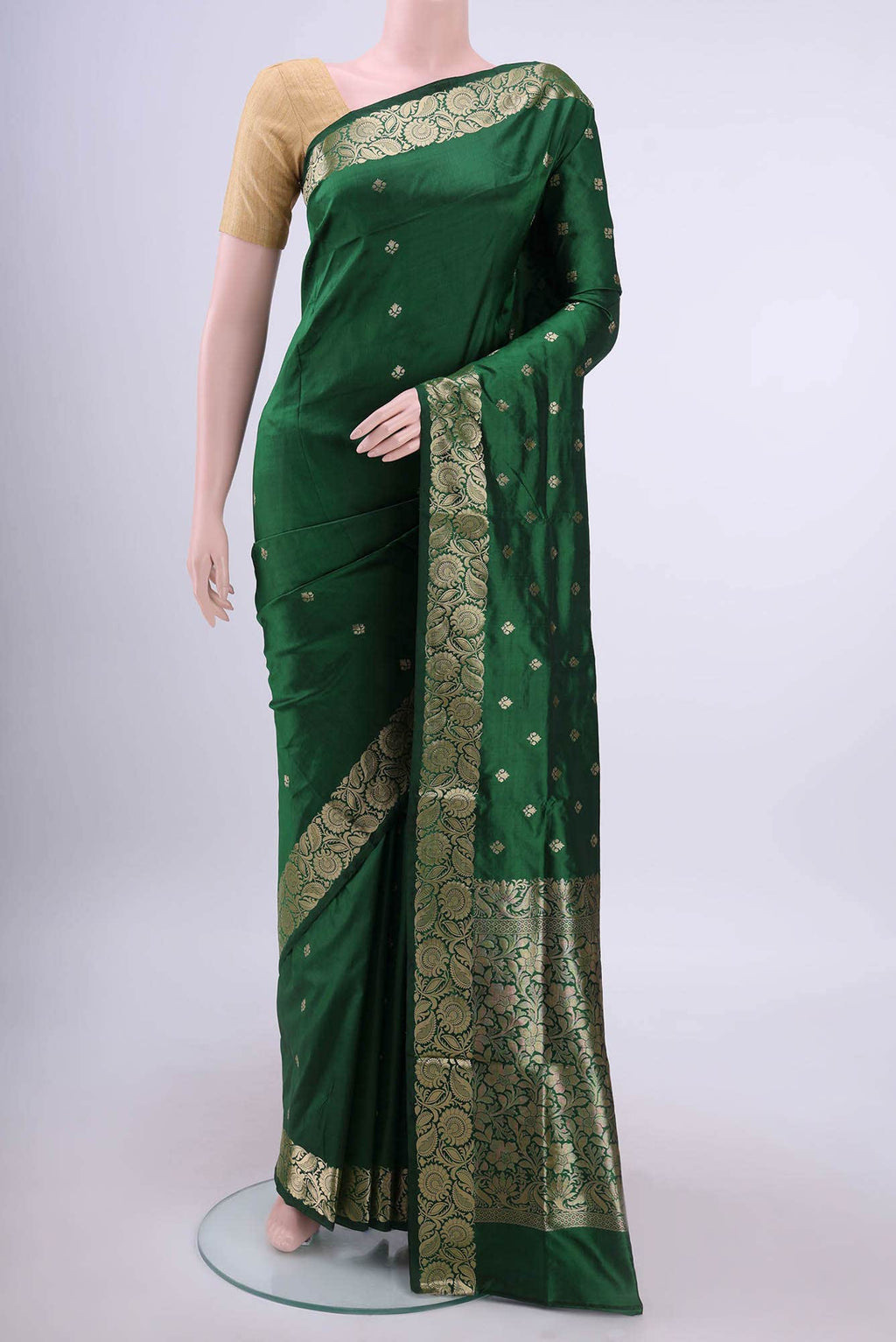 Green Banarasi Katan Silk Saree