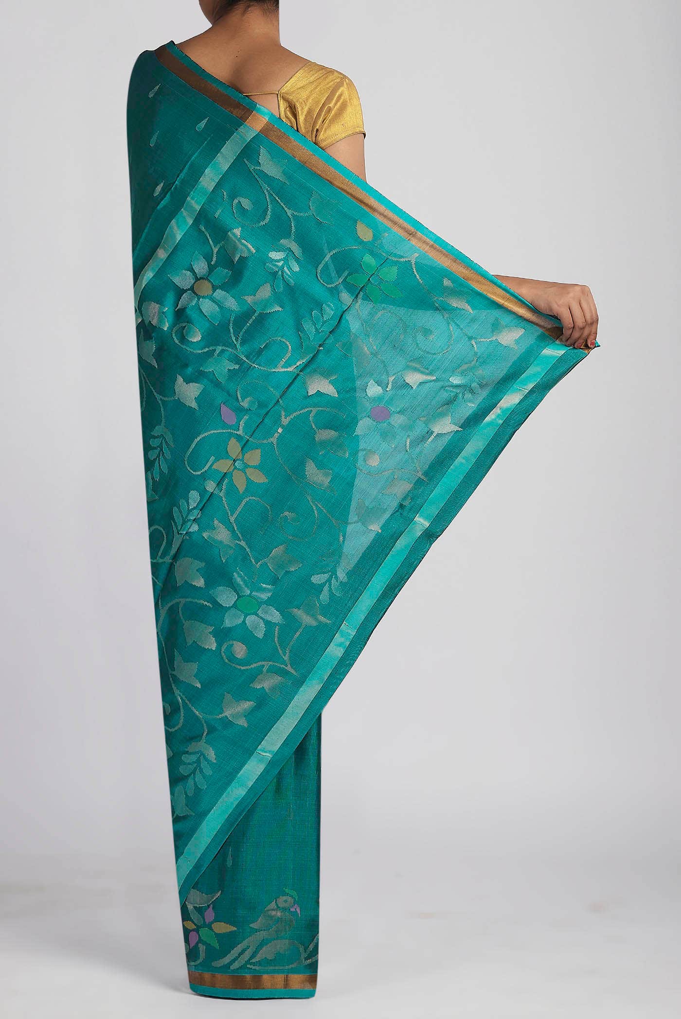 Teal Uppada Silk Saree