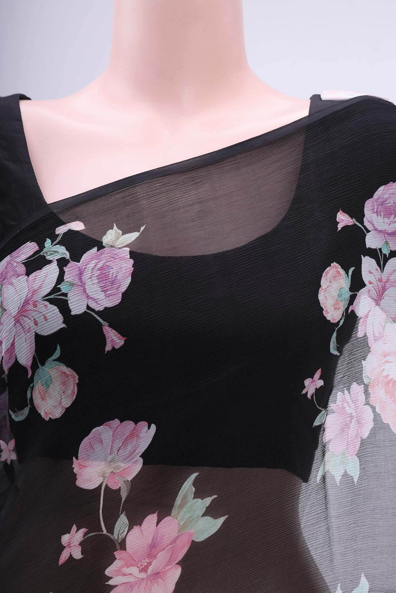 Black Chiffon Saree