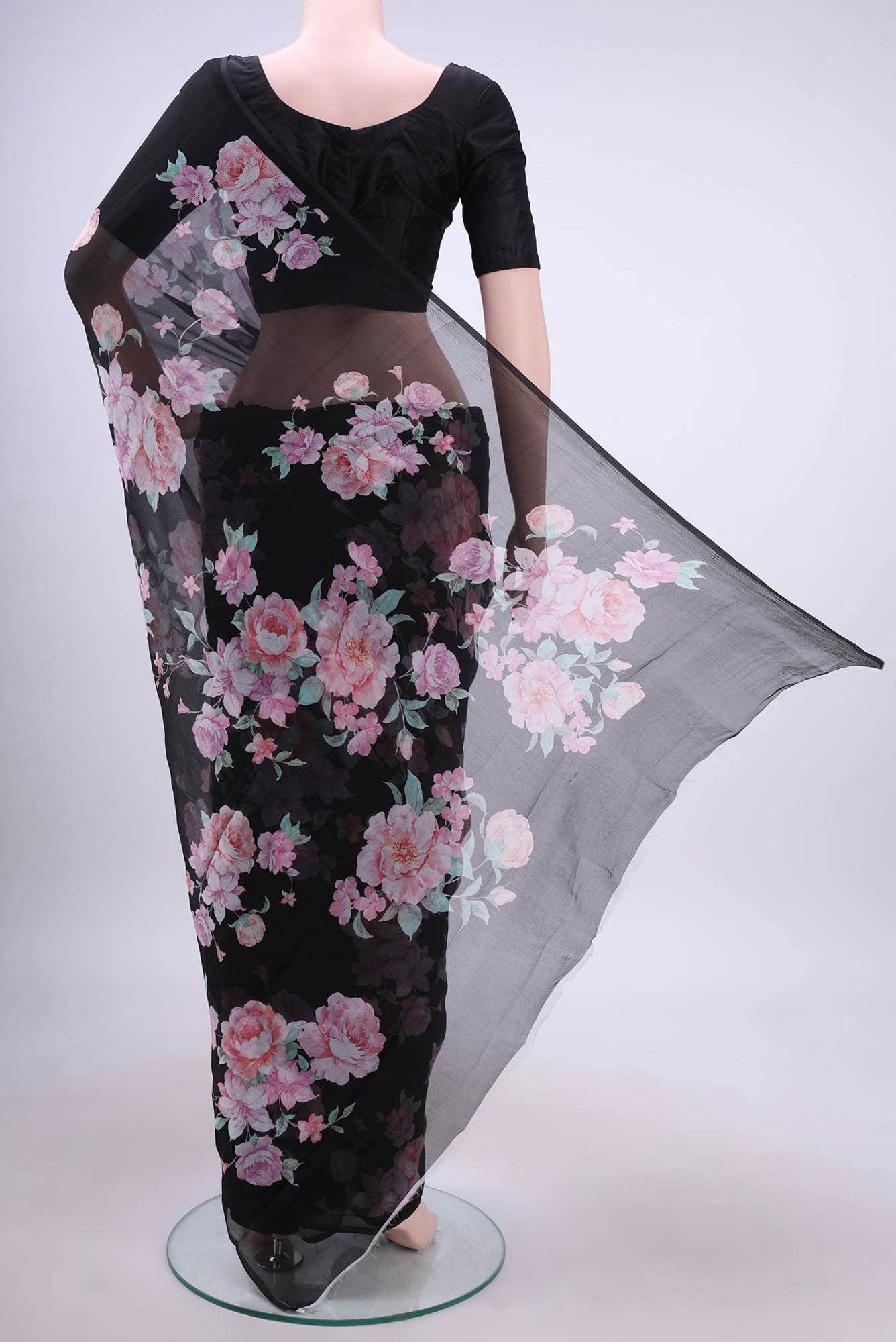 Black Chiffon Saree