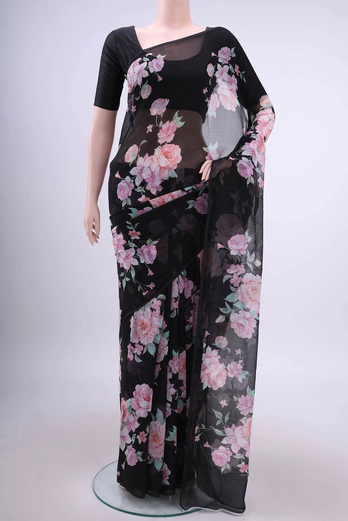 Black Chiffon Saree