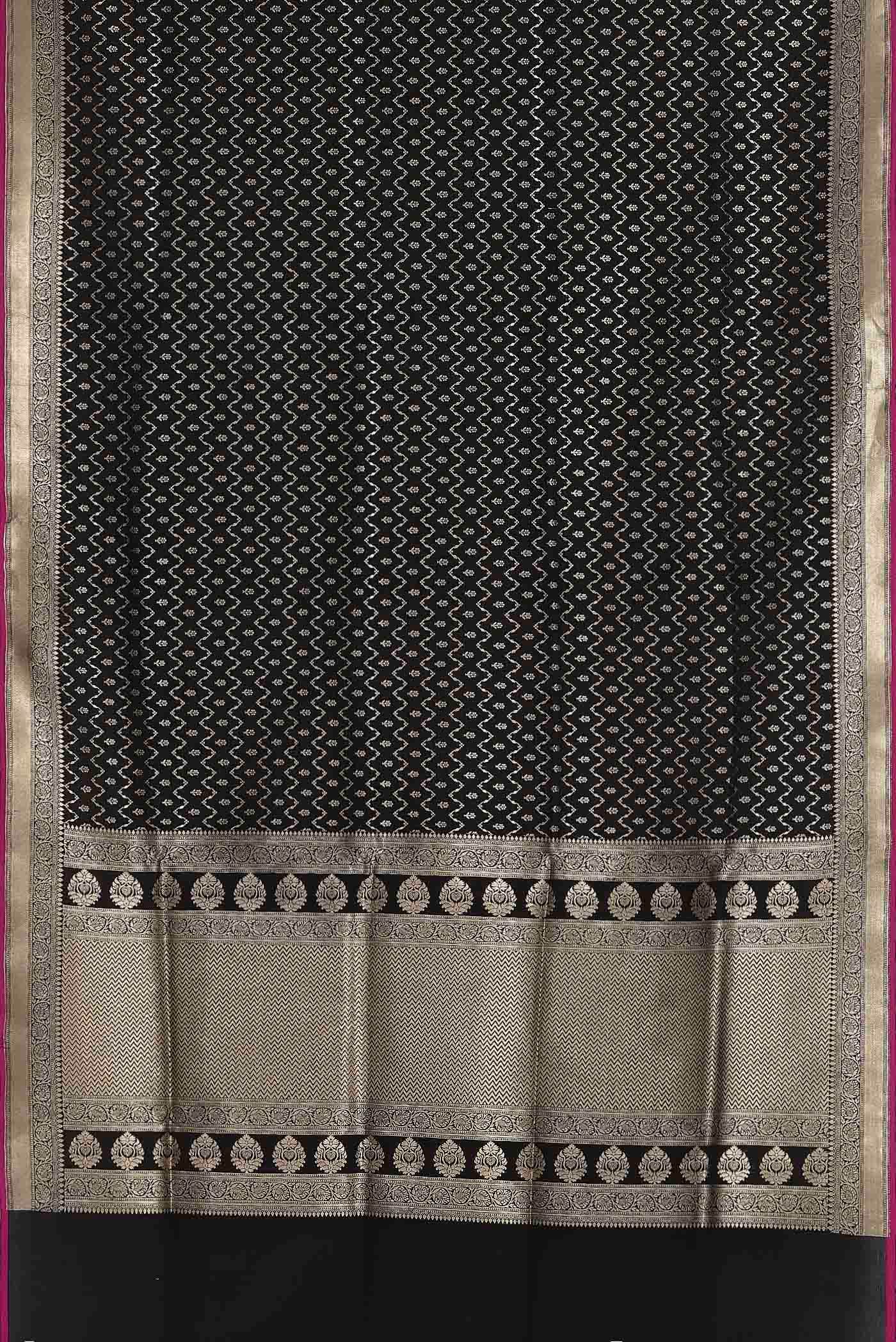 Black Banarasi Silk Saree