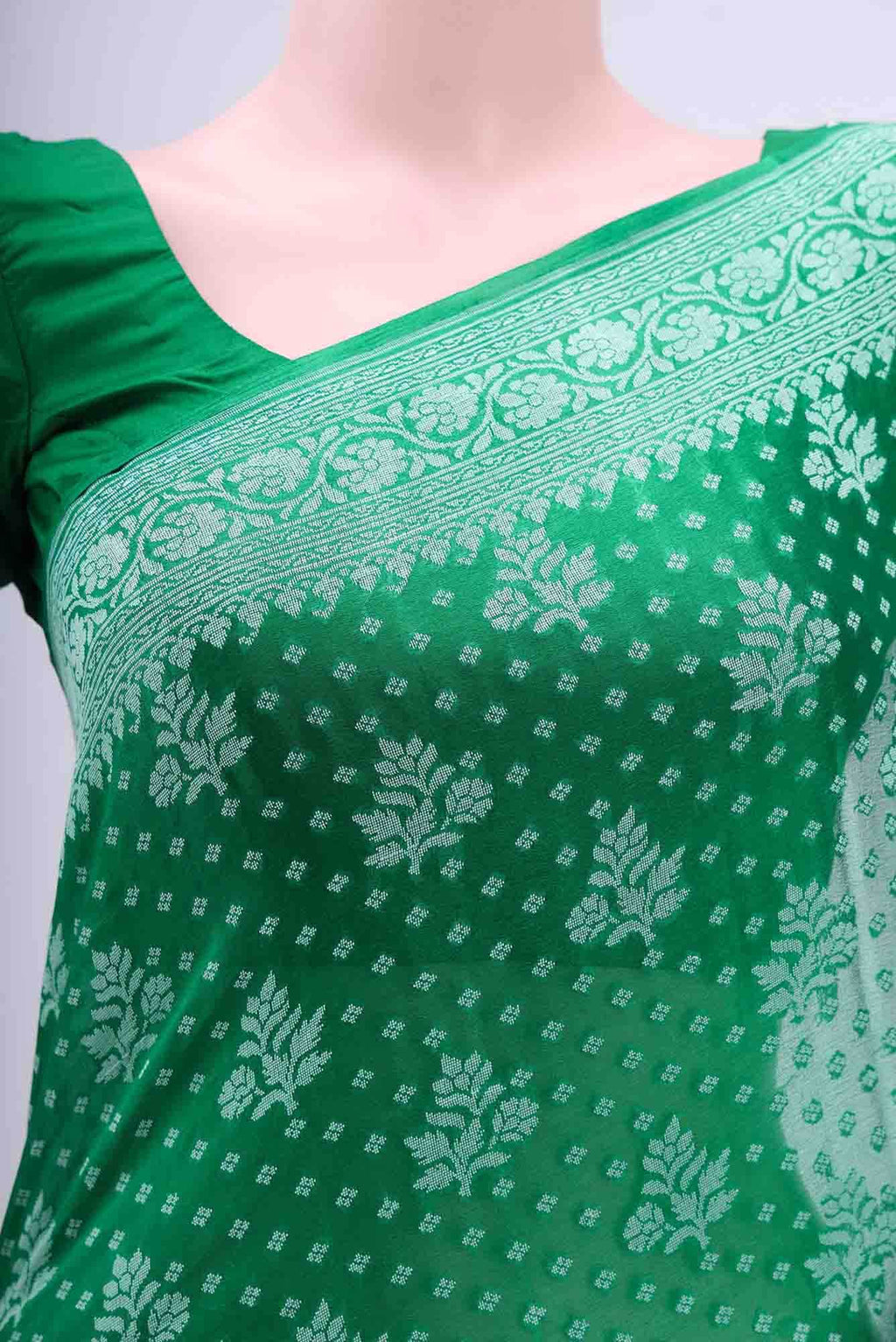 Green Banarasi Georgette Saree