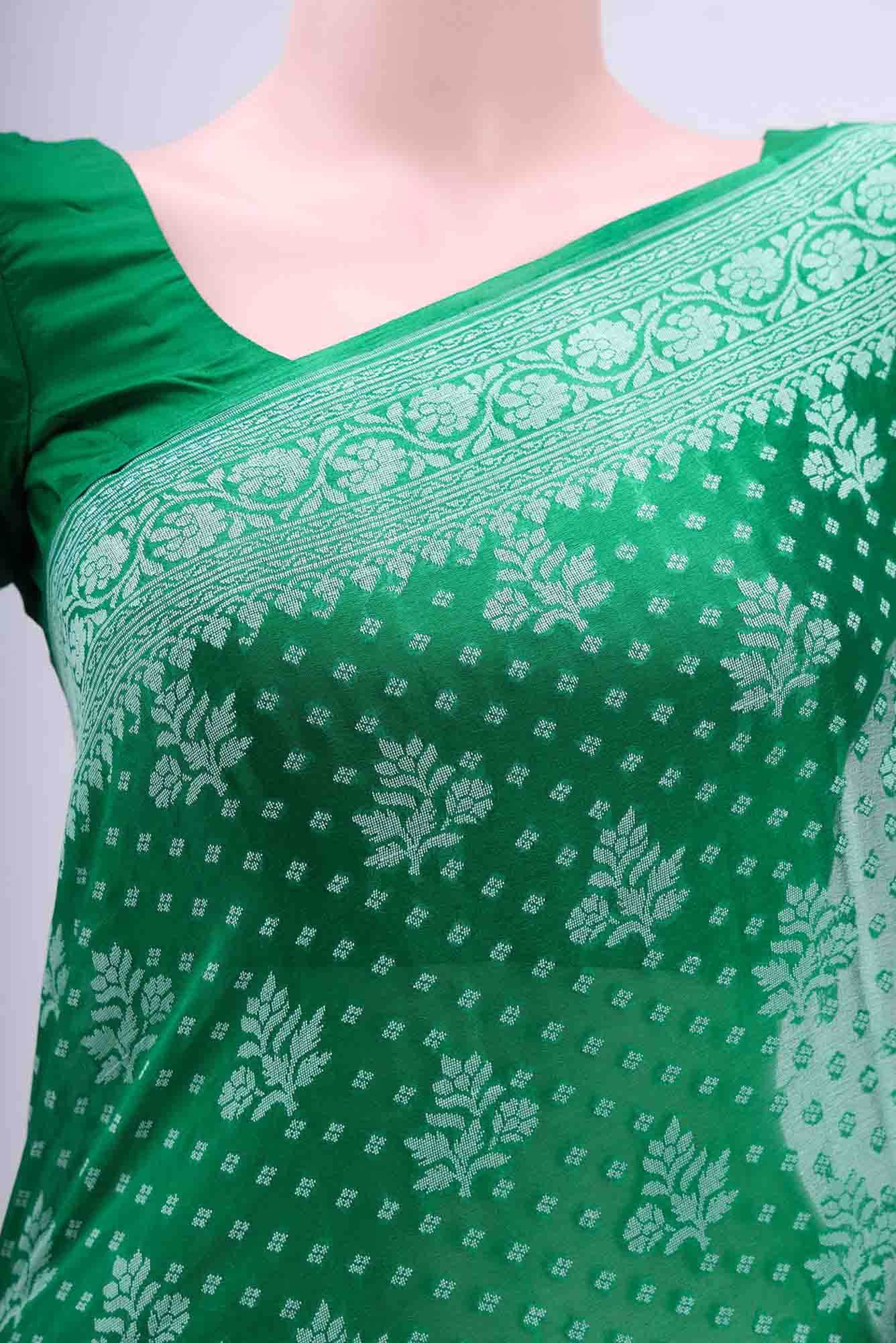 Green Banarasi Georgette Saree