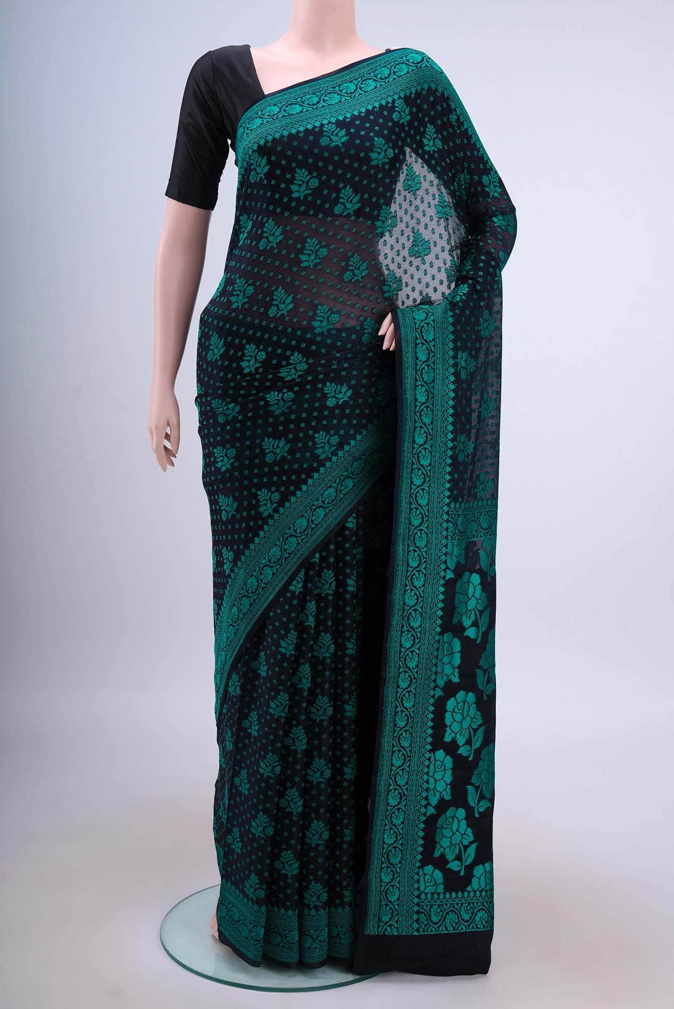 Black Banarasi Georgette Saree