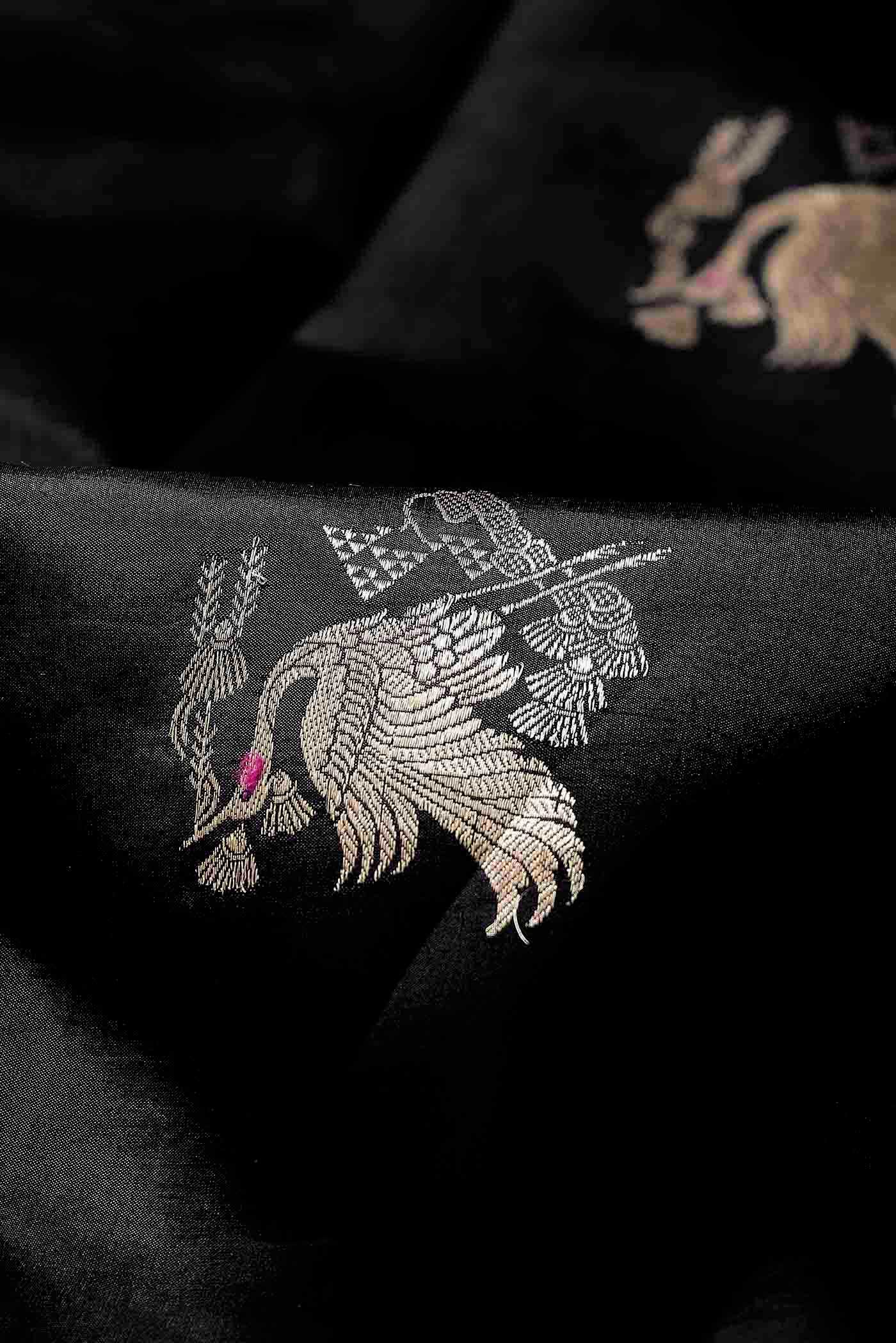 Black Banarasi Silk Saree