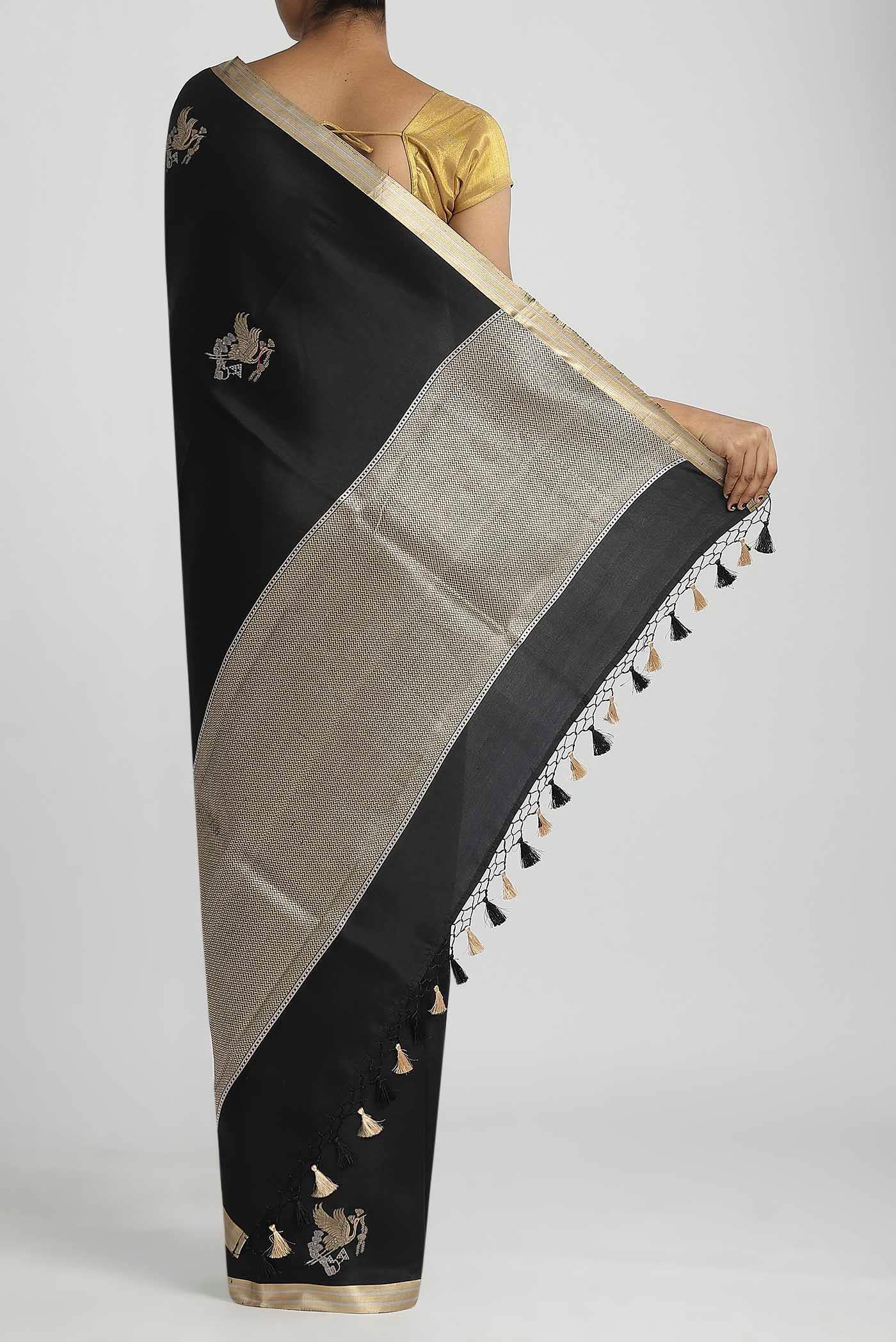 Black Banarasi Silk Saree