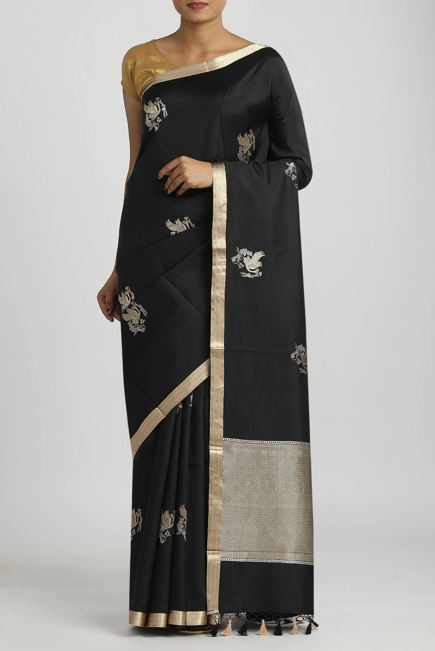 Black Banarasi Silk Saree