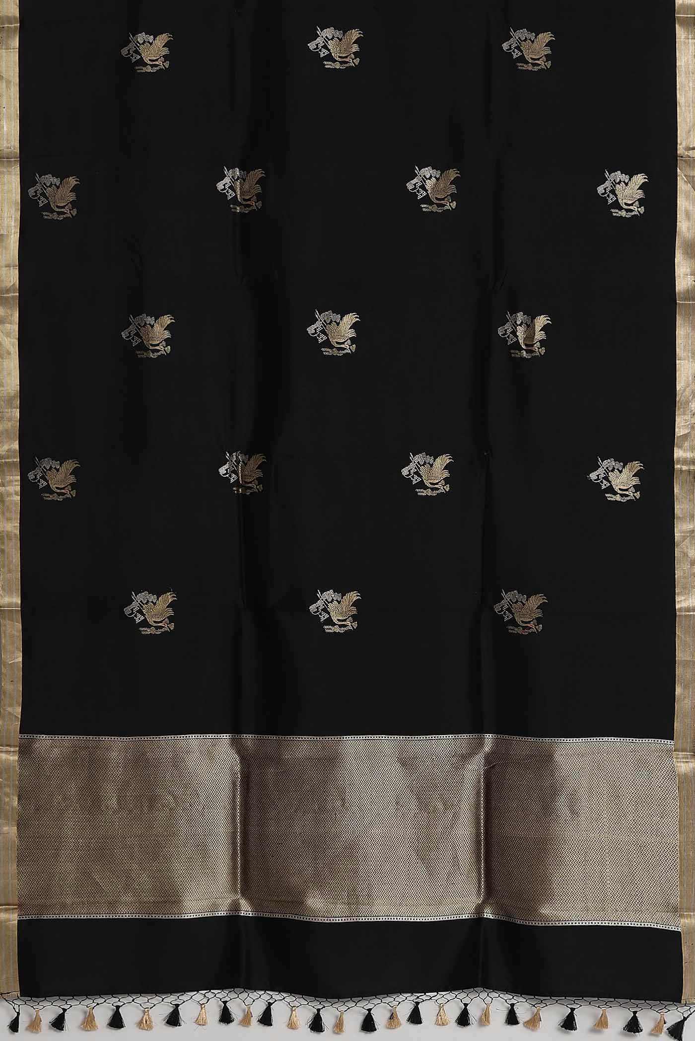 Black Banarasi Silk Saree