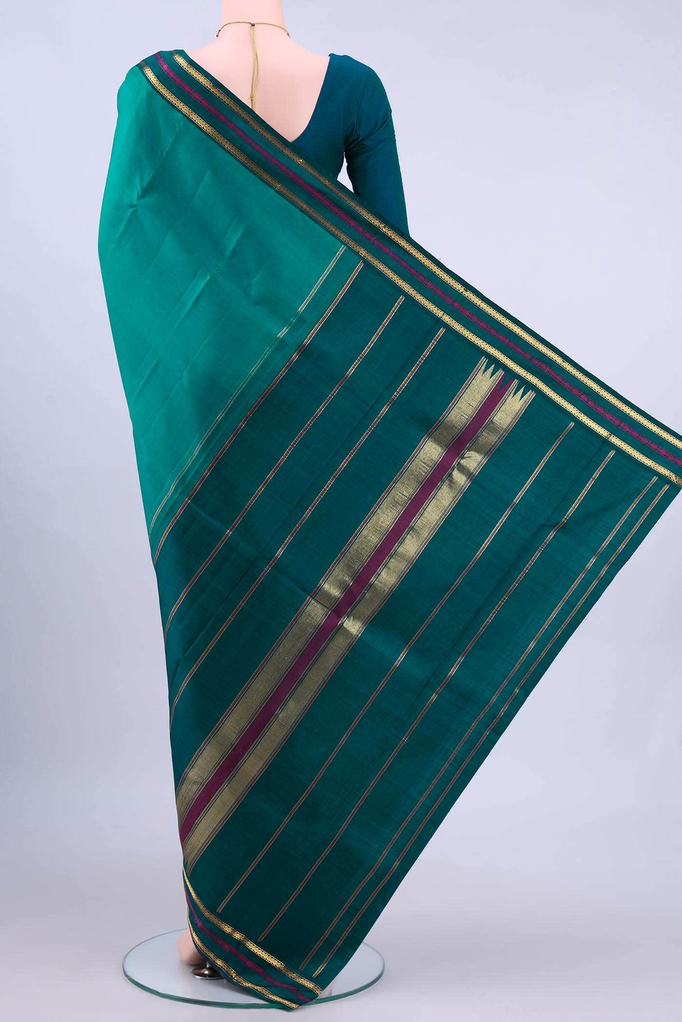 Dark Blue Kanchipuram Silk Saree