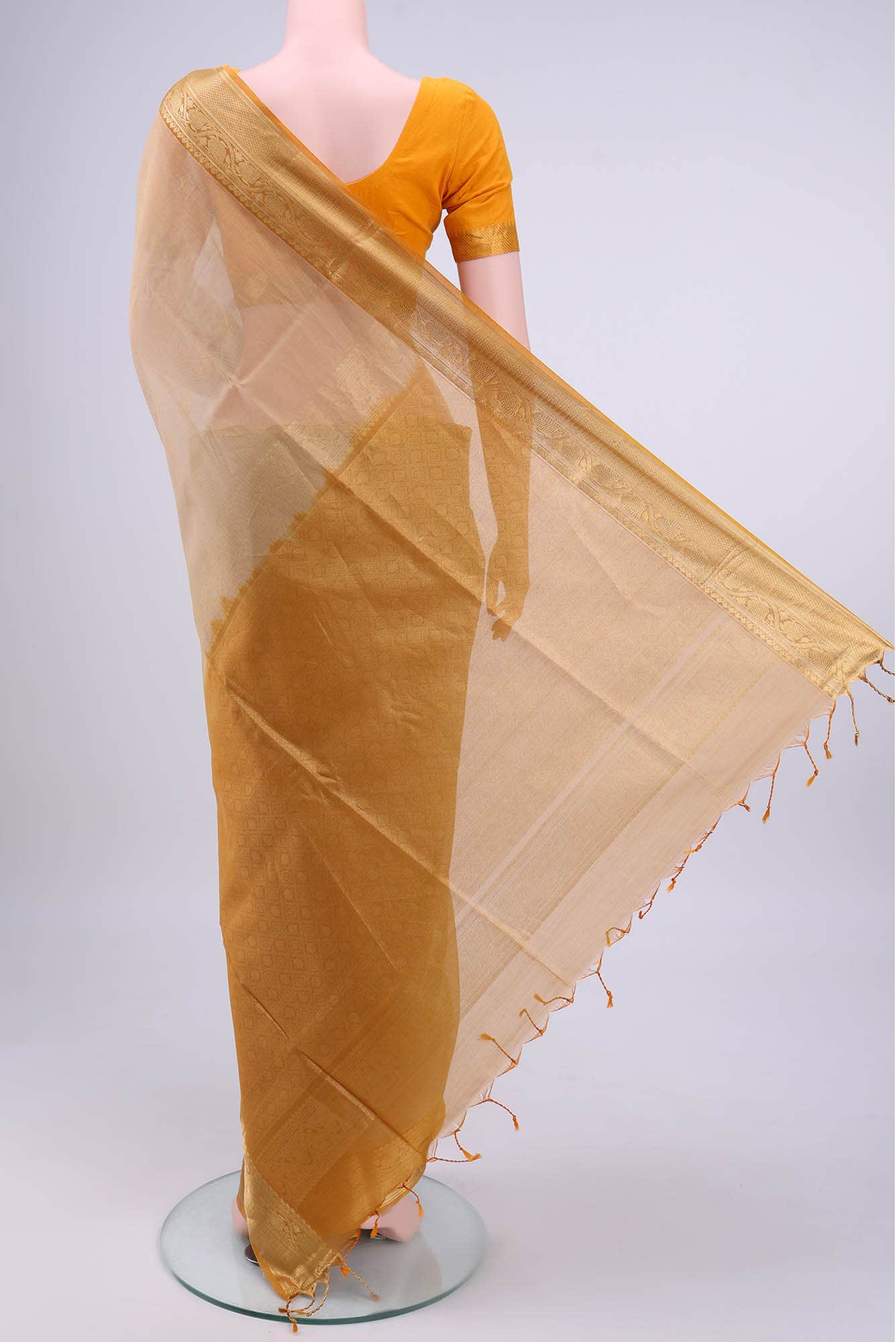 Beige Coimbatore Silk Cotton Saree