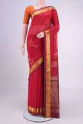 Deep Red Kota Cotton Saree