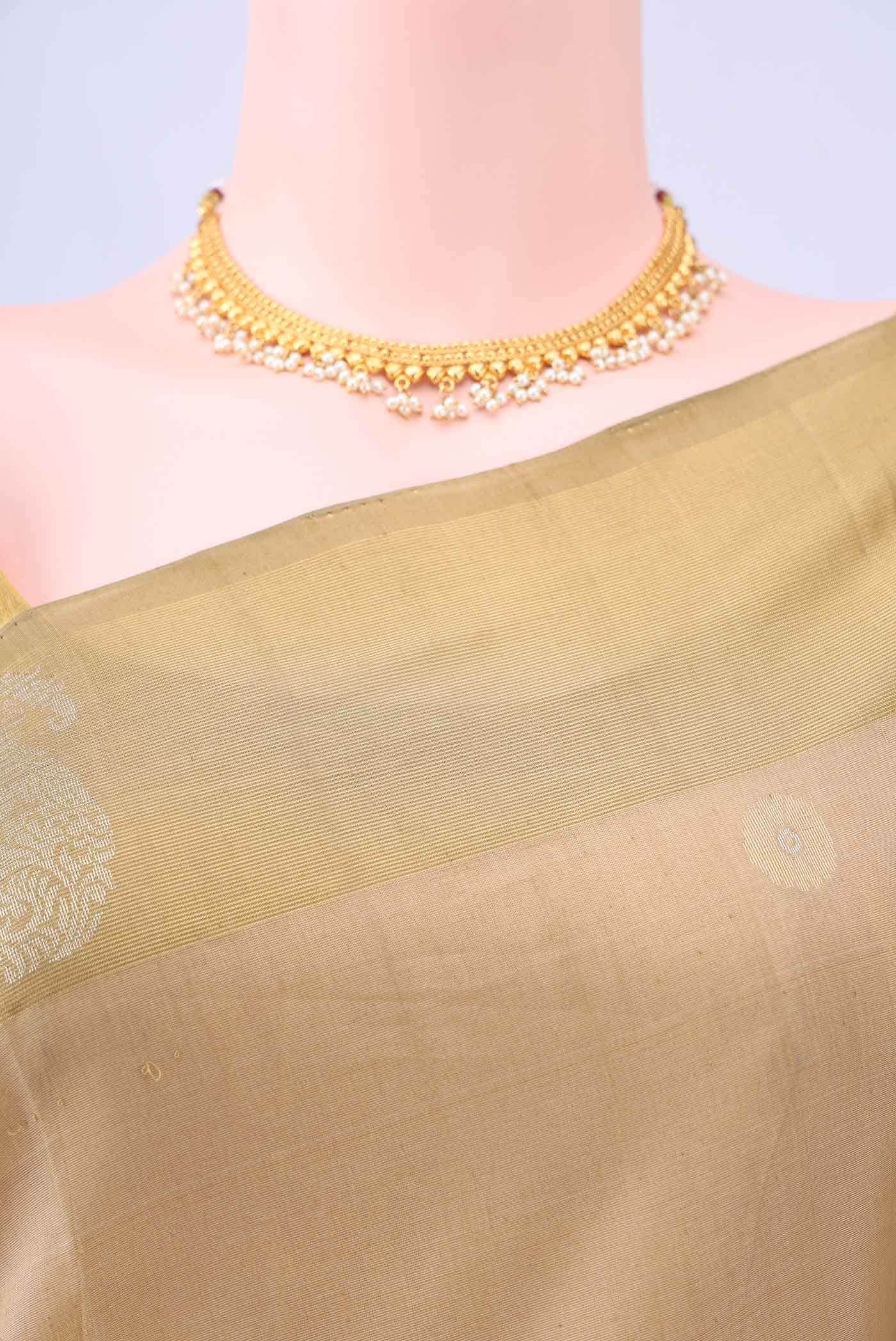 Beige Kora Cotton Saree