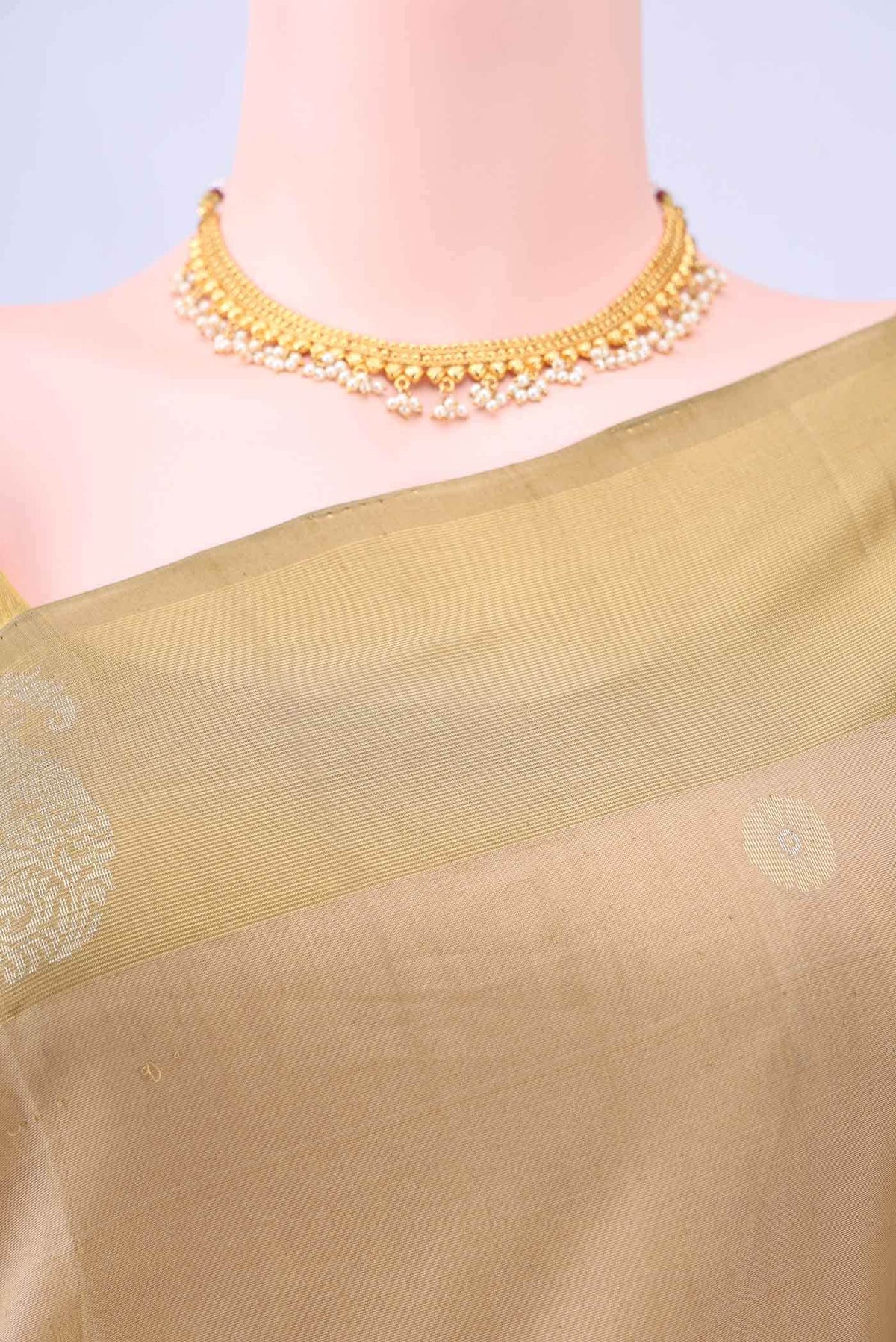 Beige Kora Cotton Saree