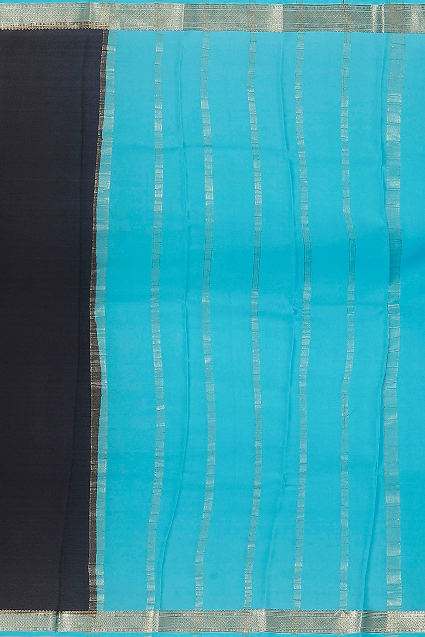 Black Mysore Crepe Saree