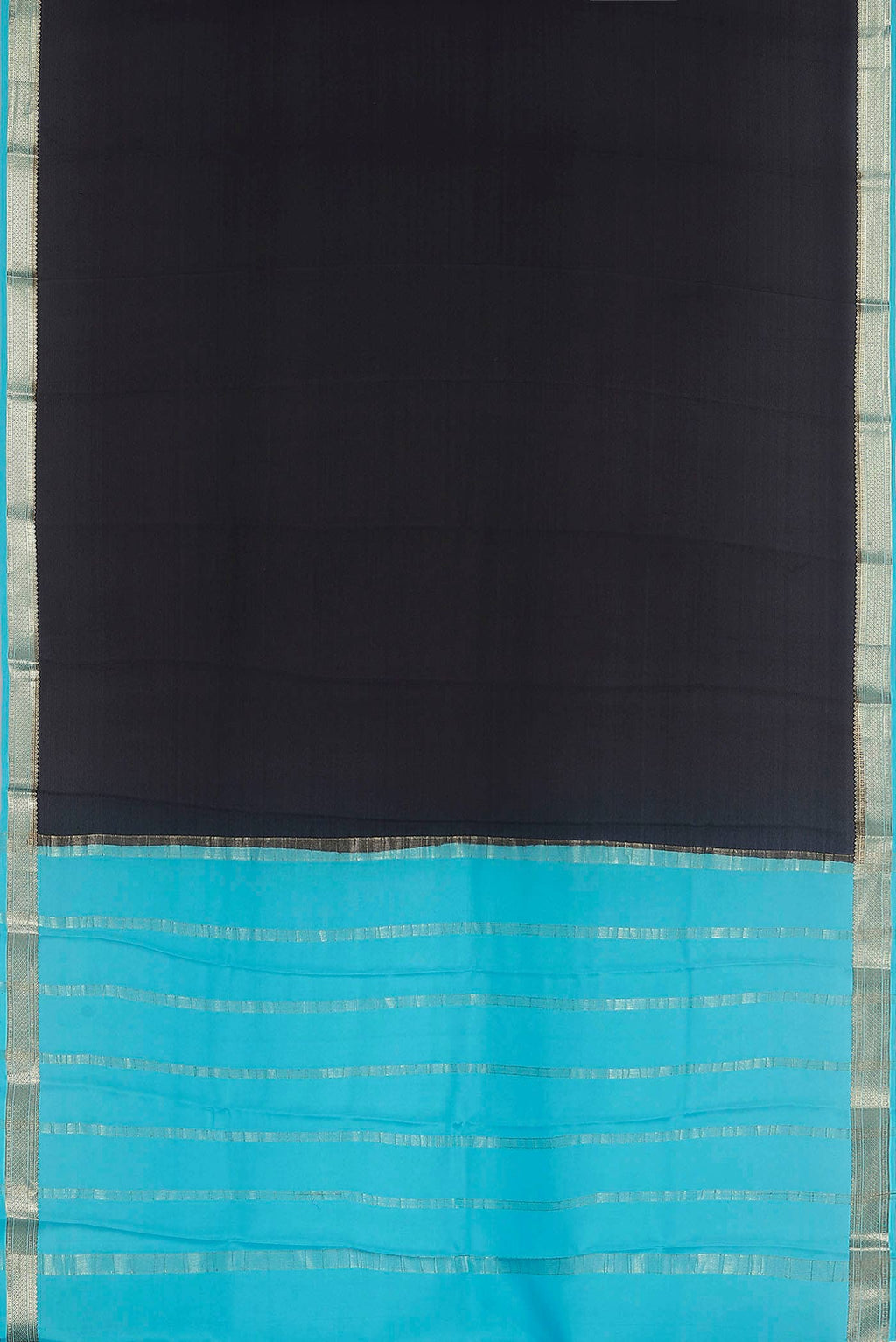 Black Mysore Crepe Saree
