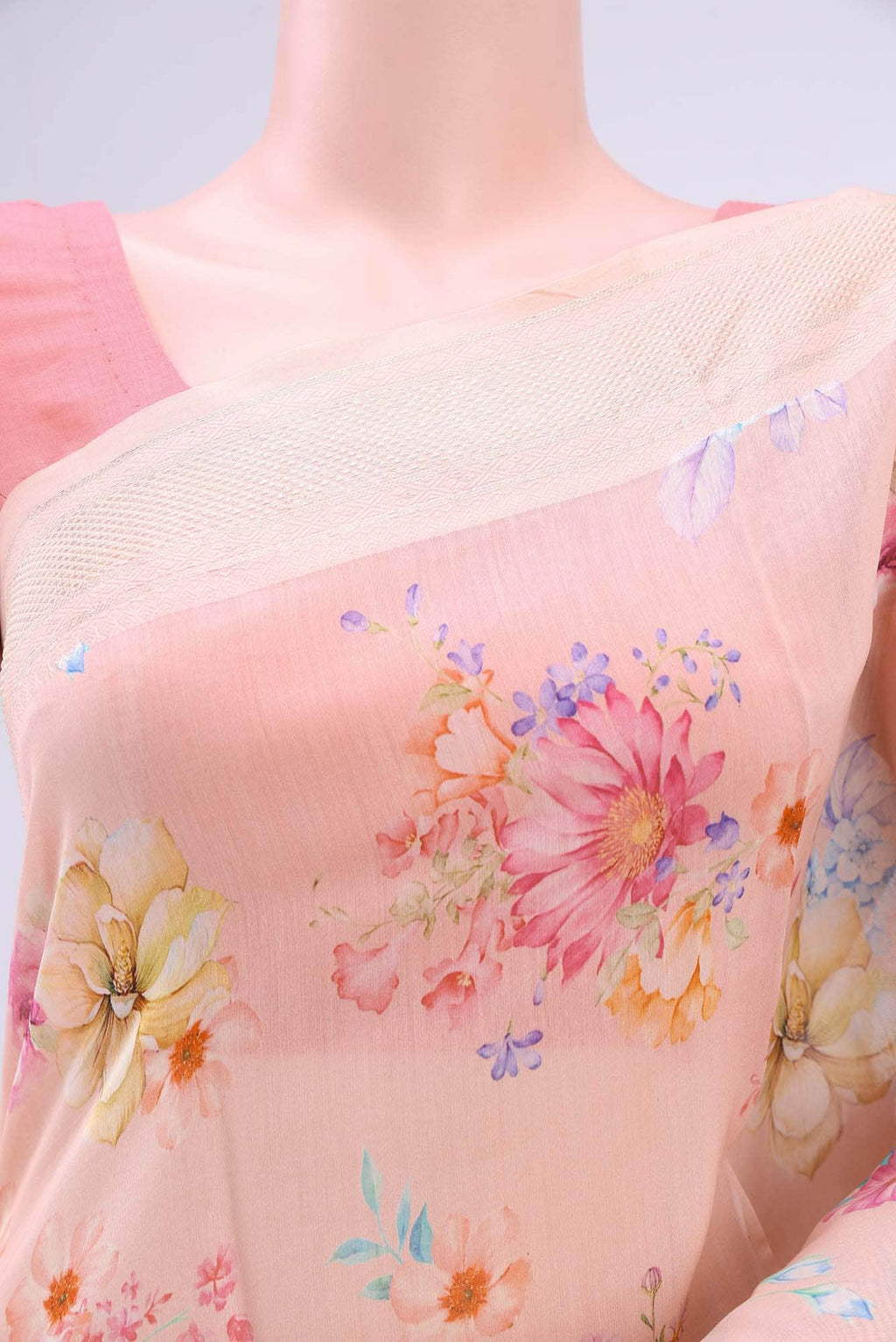 Pink Chanderi Silk Cotton Saree