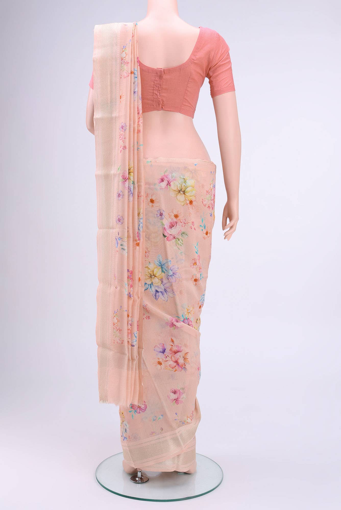 Pink Chanderi Silk Cotton Saree