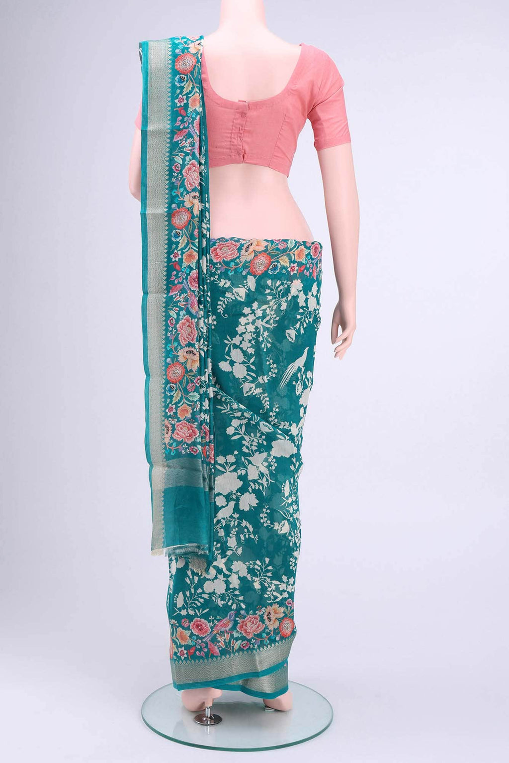 Maya Blue Chanderi Silk Cotton Saree