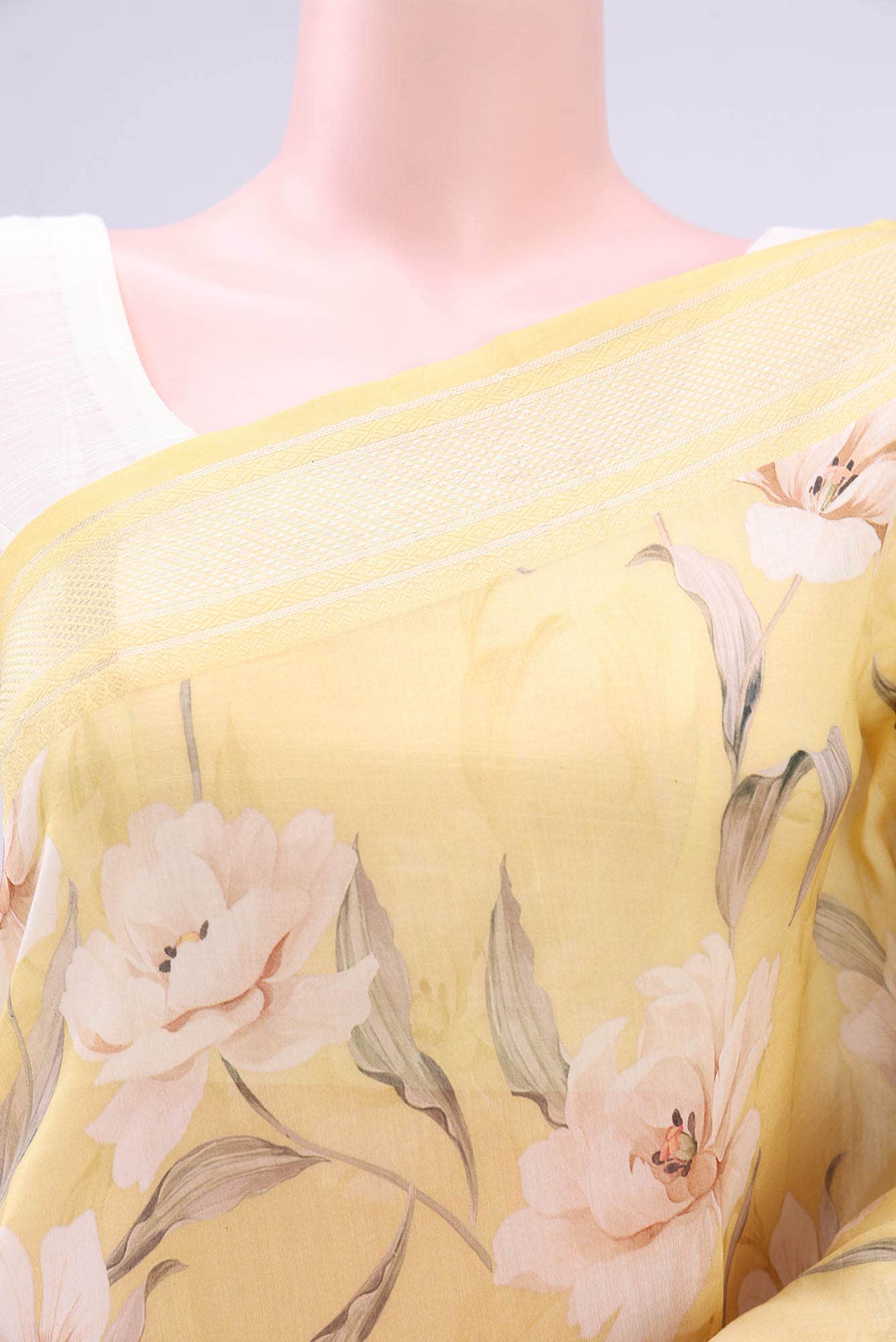 Yellow Chanderi Silk Cotton Saree