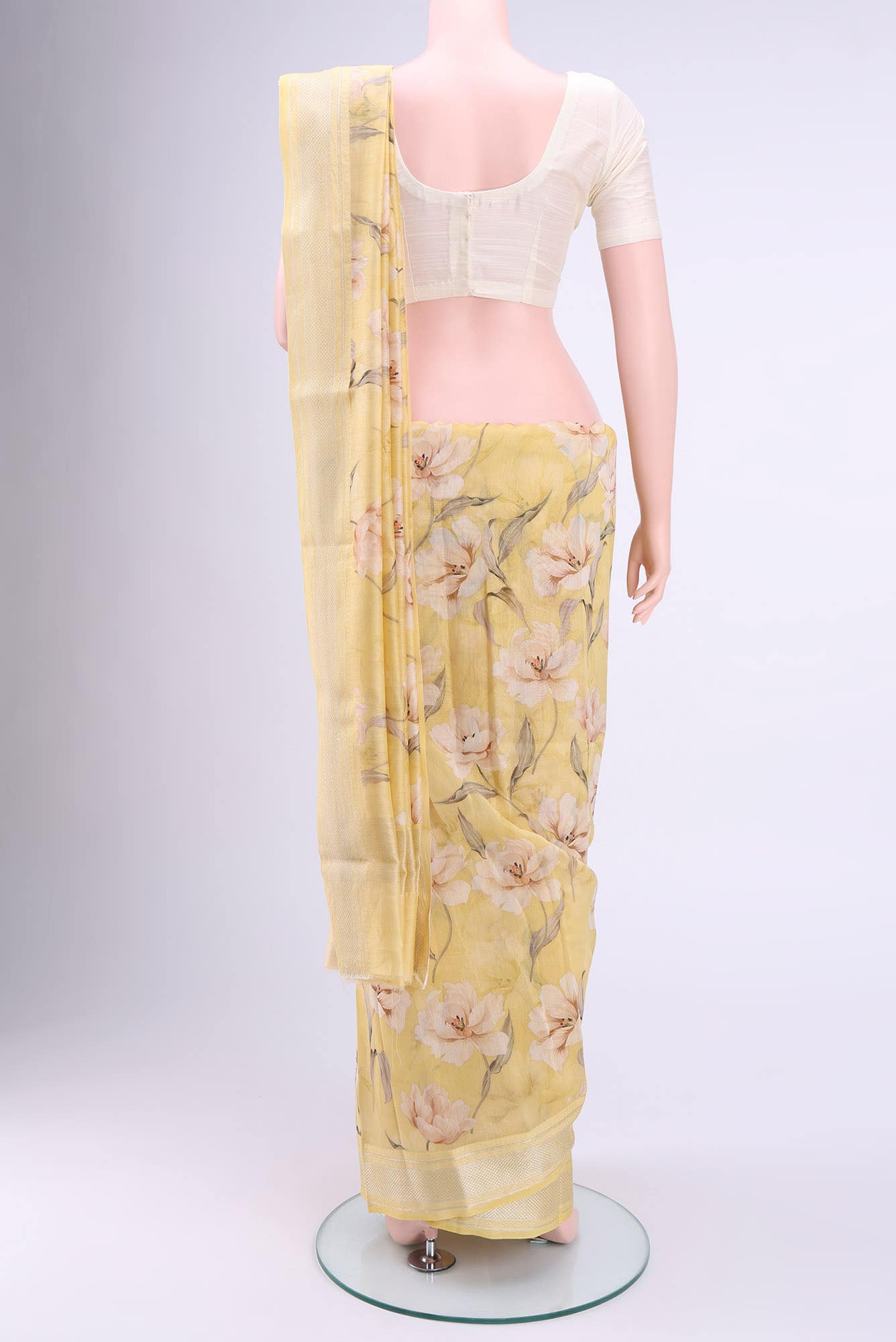 Yellow Chanderi Silk Cotton Saree