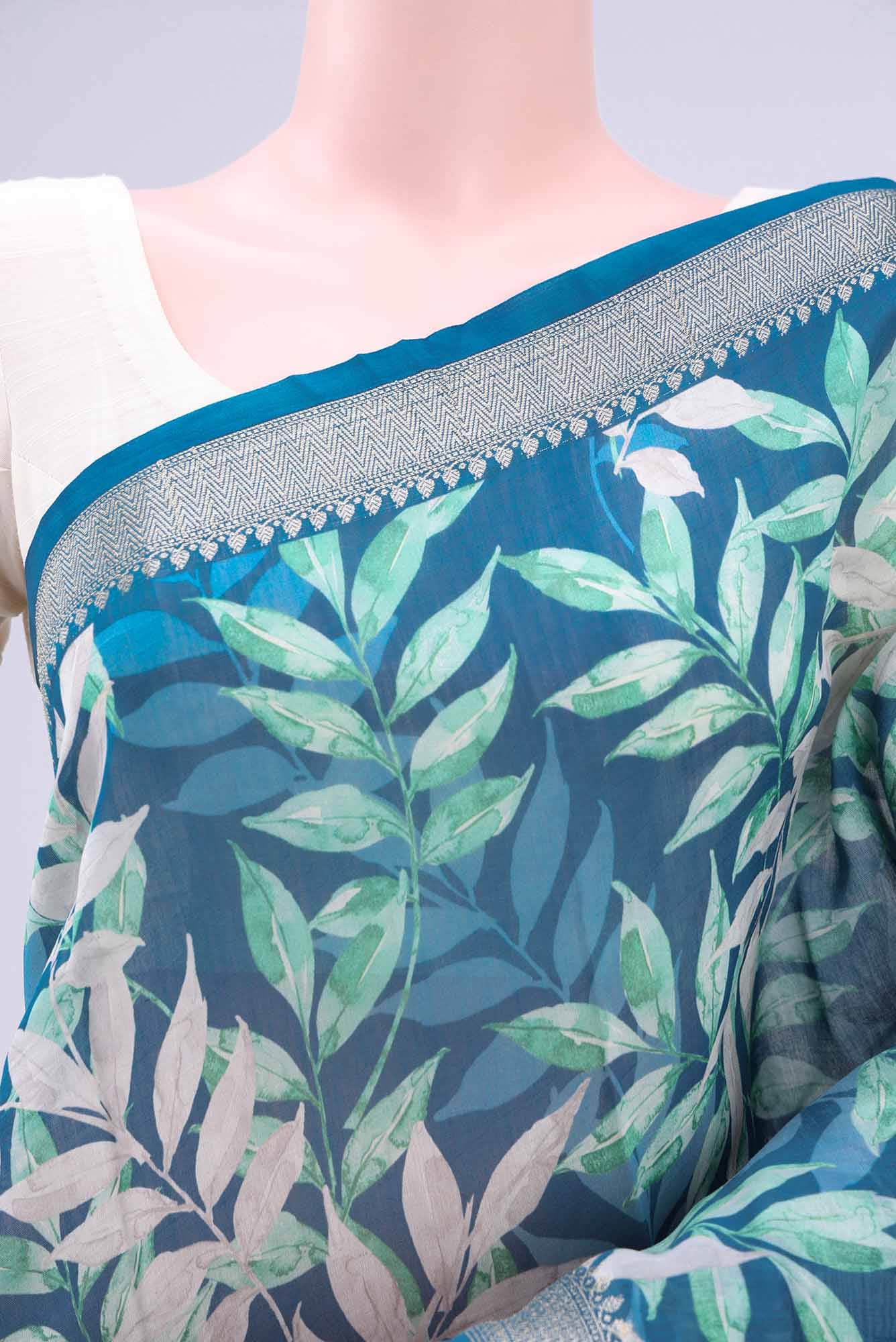 Maya Blue Chanderi Silk Cotton Saree