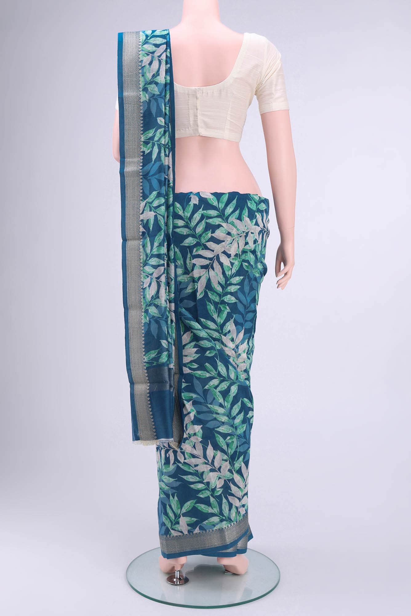 Maya Blue Chanderi Silk Cotton Saree