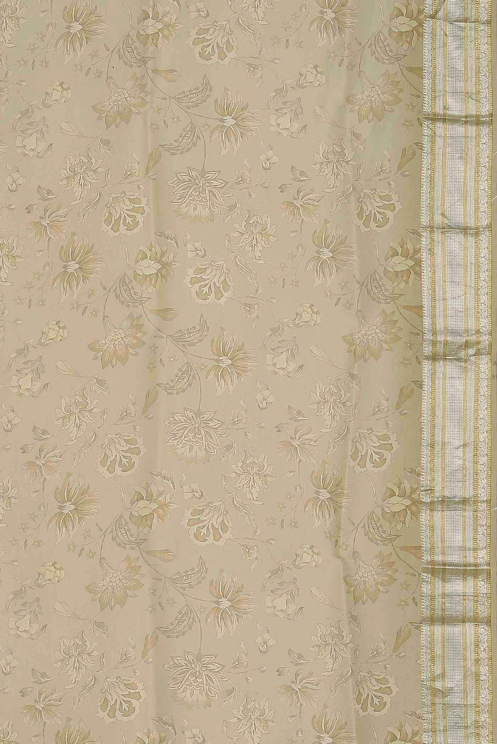 Beige Organza Silk Saree