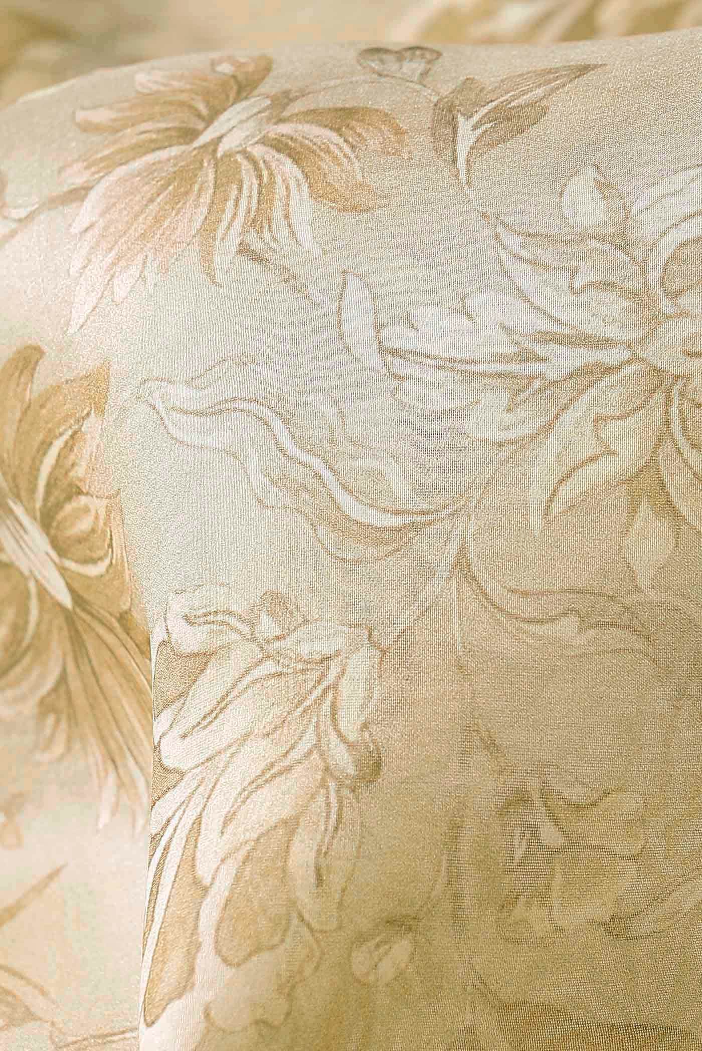 Beige Organza Silk Saree