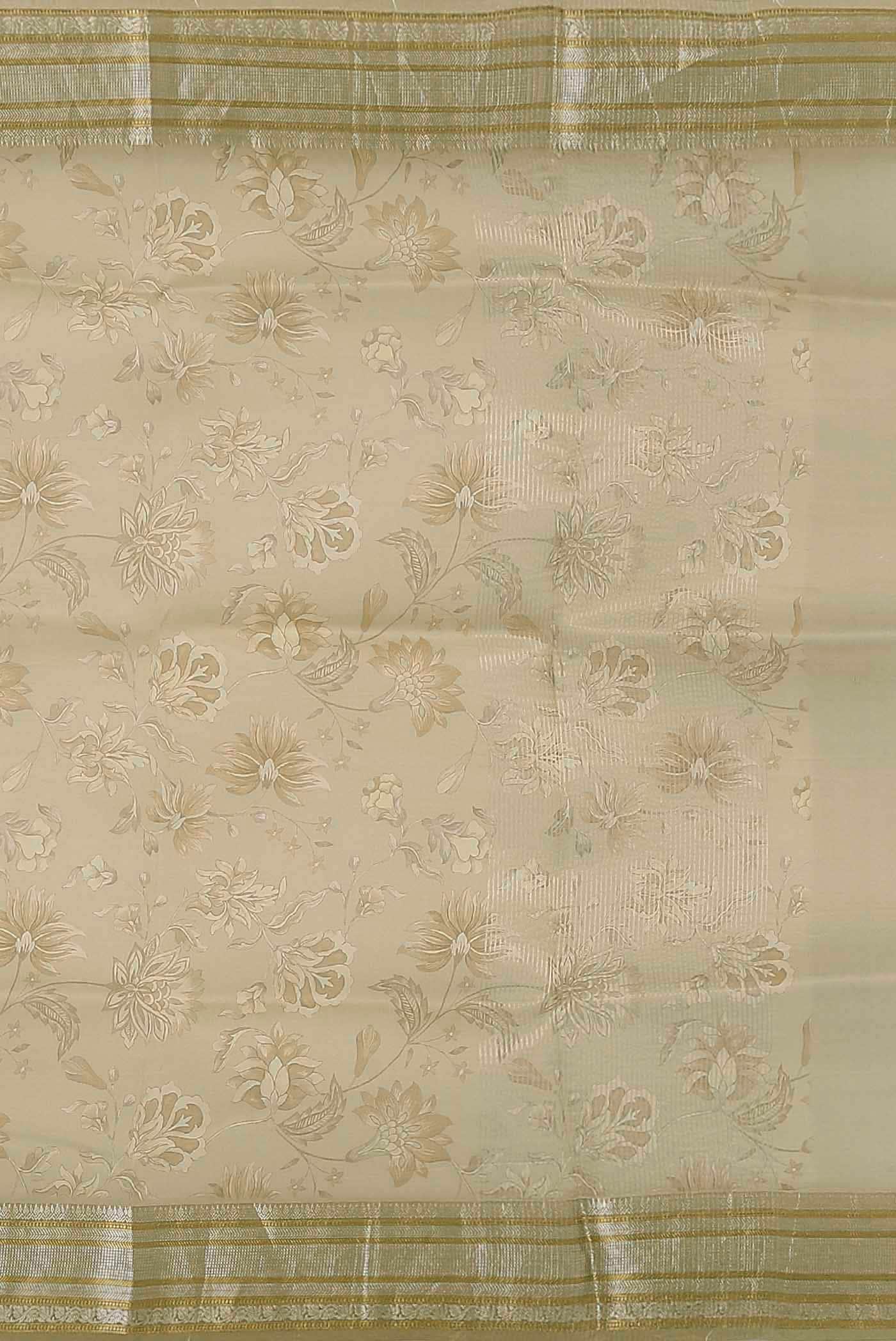 Beige Organza Silk Saree