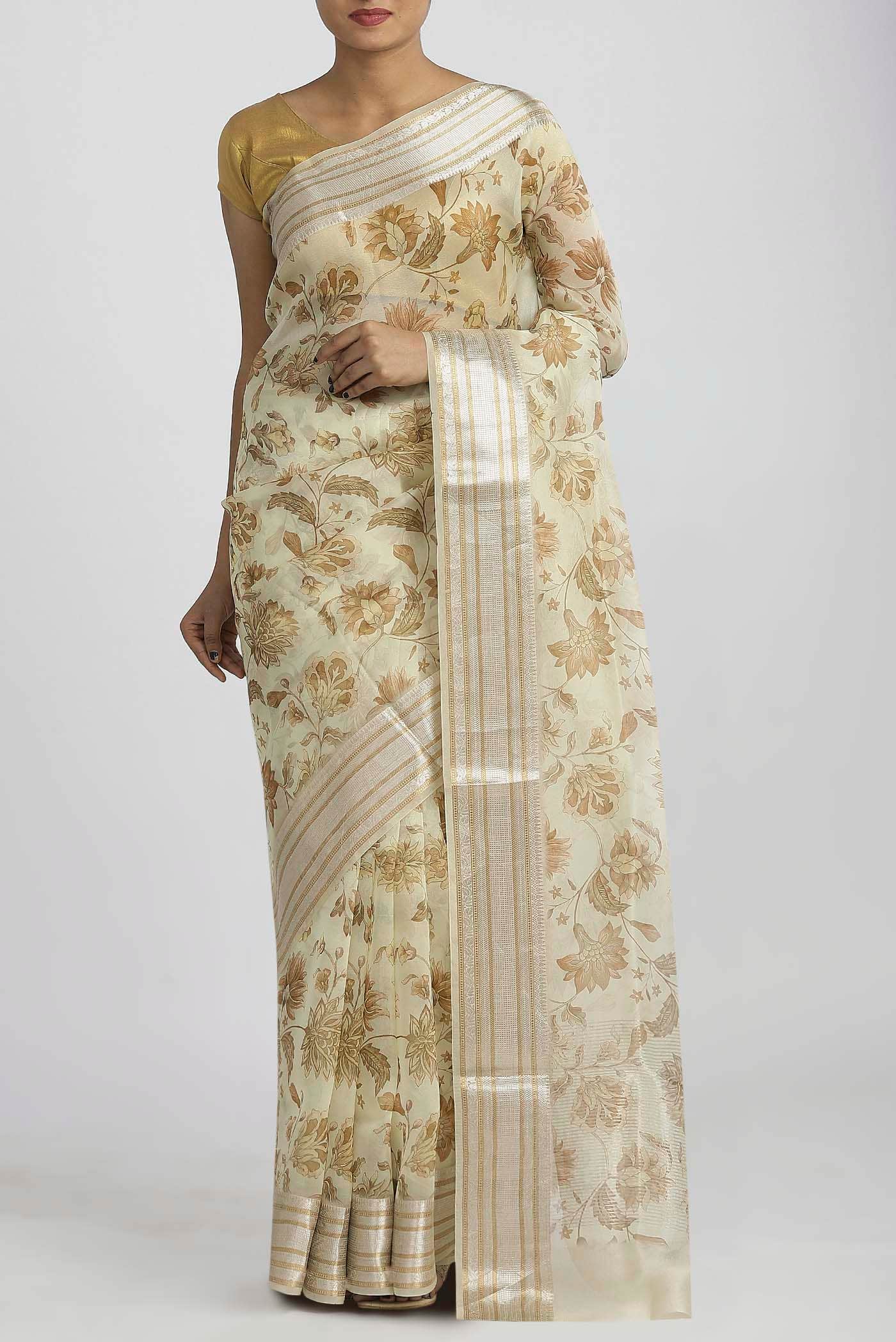 Black Organza Silk Saree