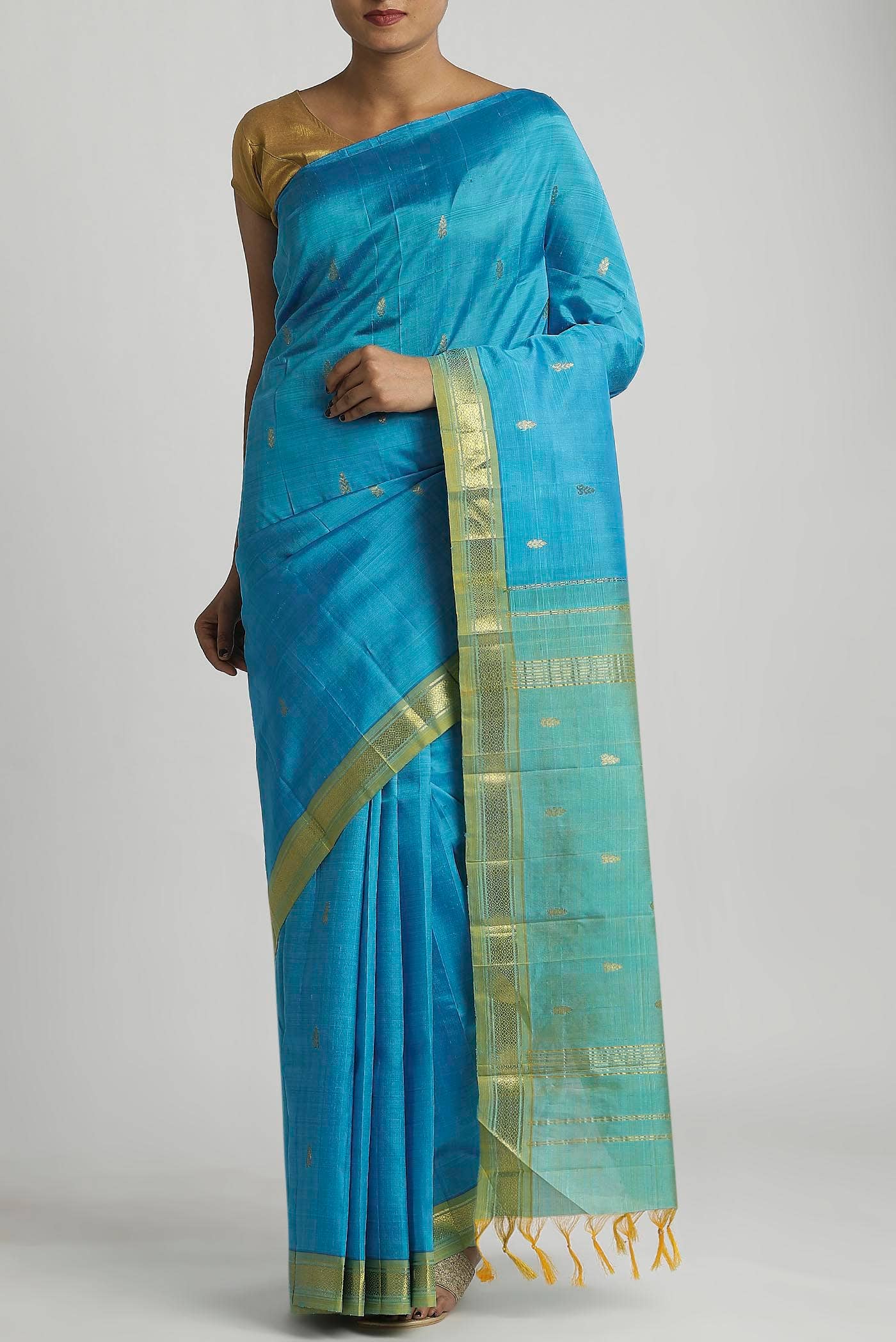 Blue Kanchipuram Silk Saree
