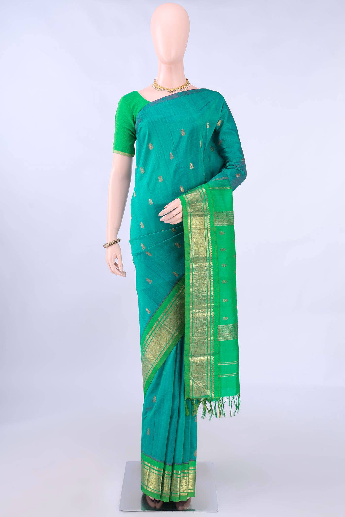 Blue Kanchipuram Silk Saree