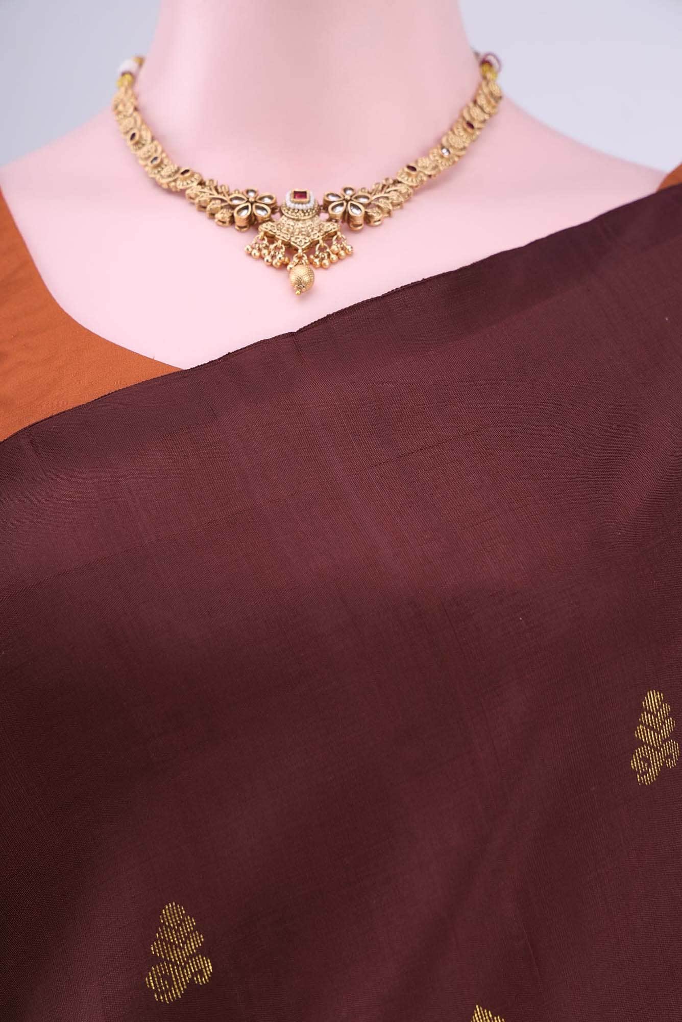 Brown Kanchipuram Silk Saree