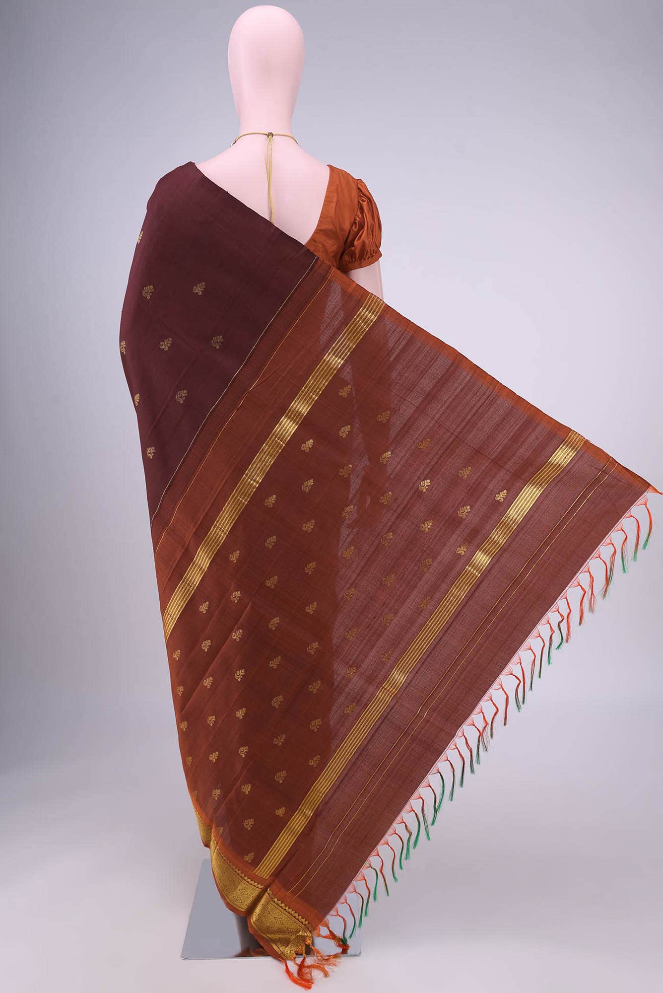 Brown Kanchipuram Silk Saree