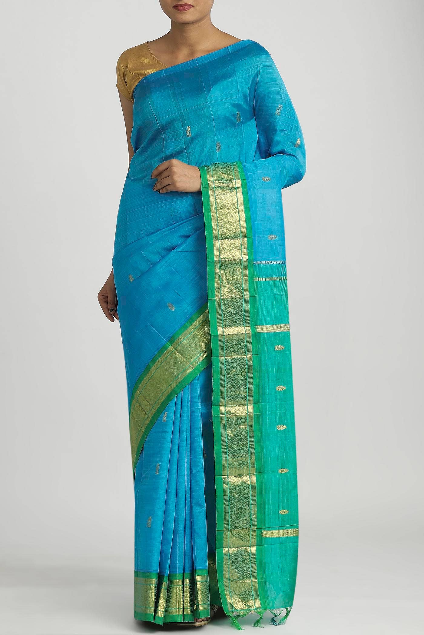 Blue Kanchipuram Silk Saree