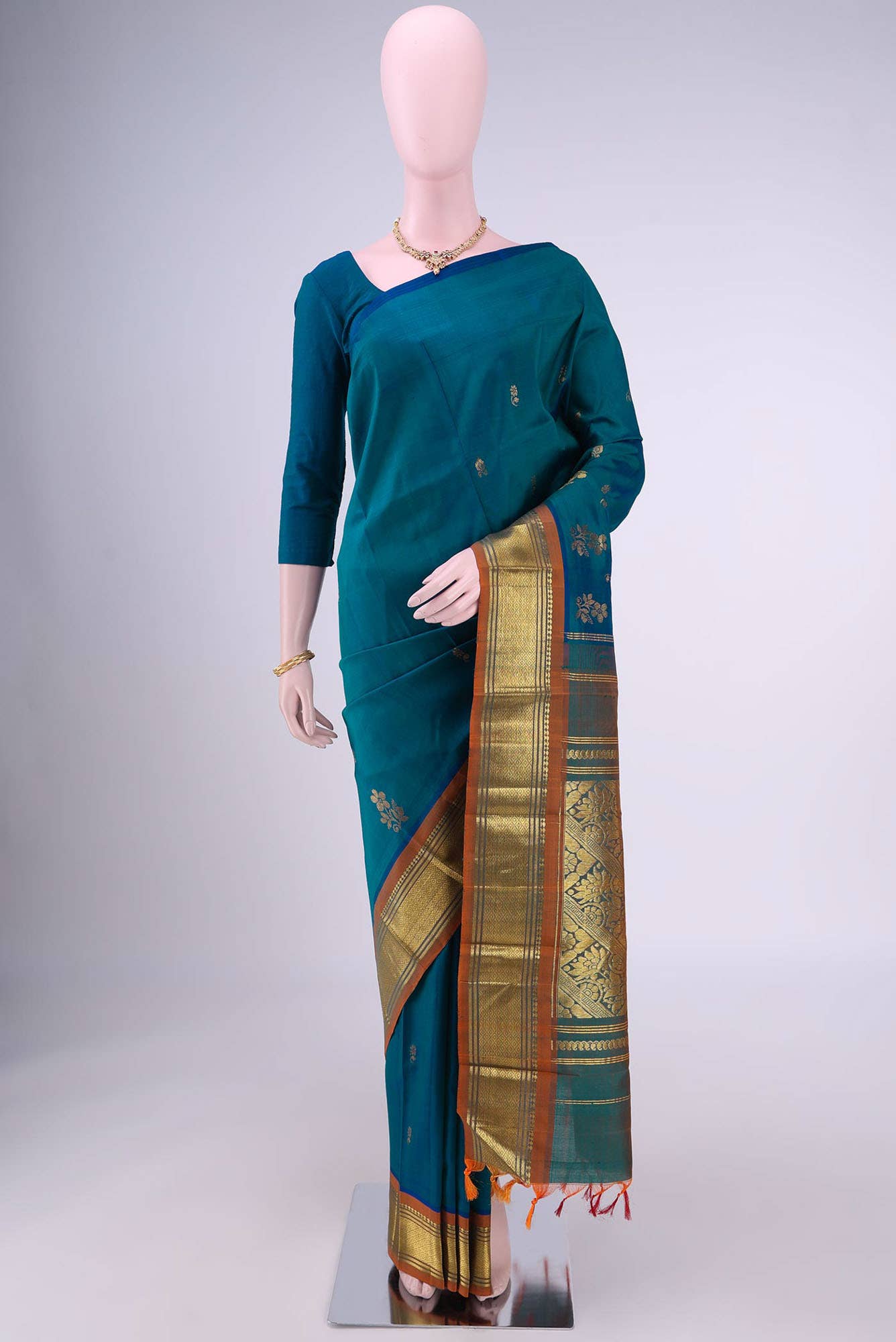 Blue Kanchipuram Silk Saree