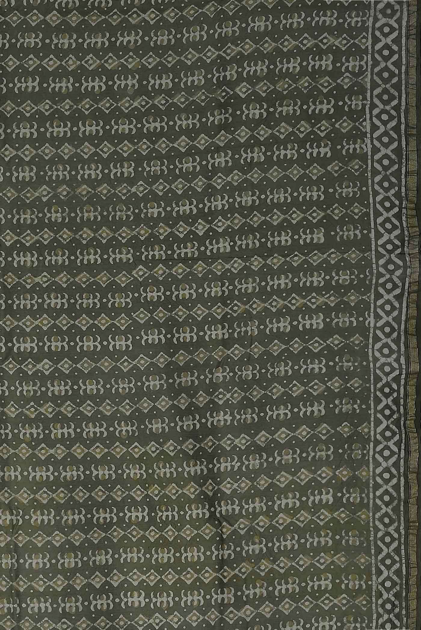 Green Chanderi Silk Cotton Saree