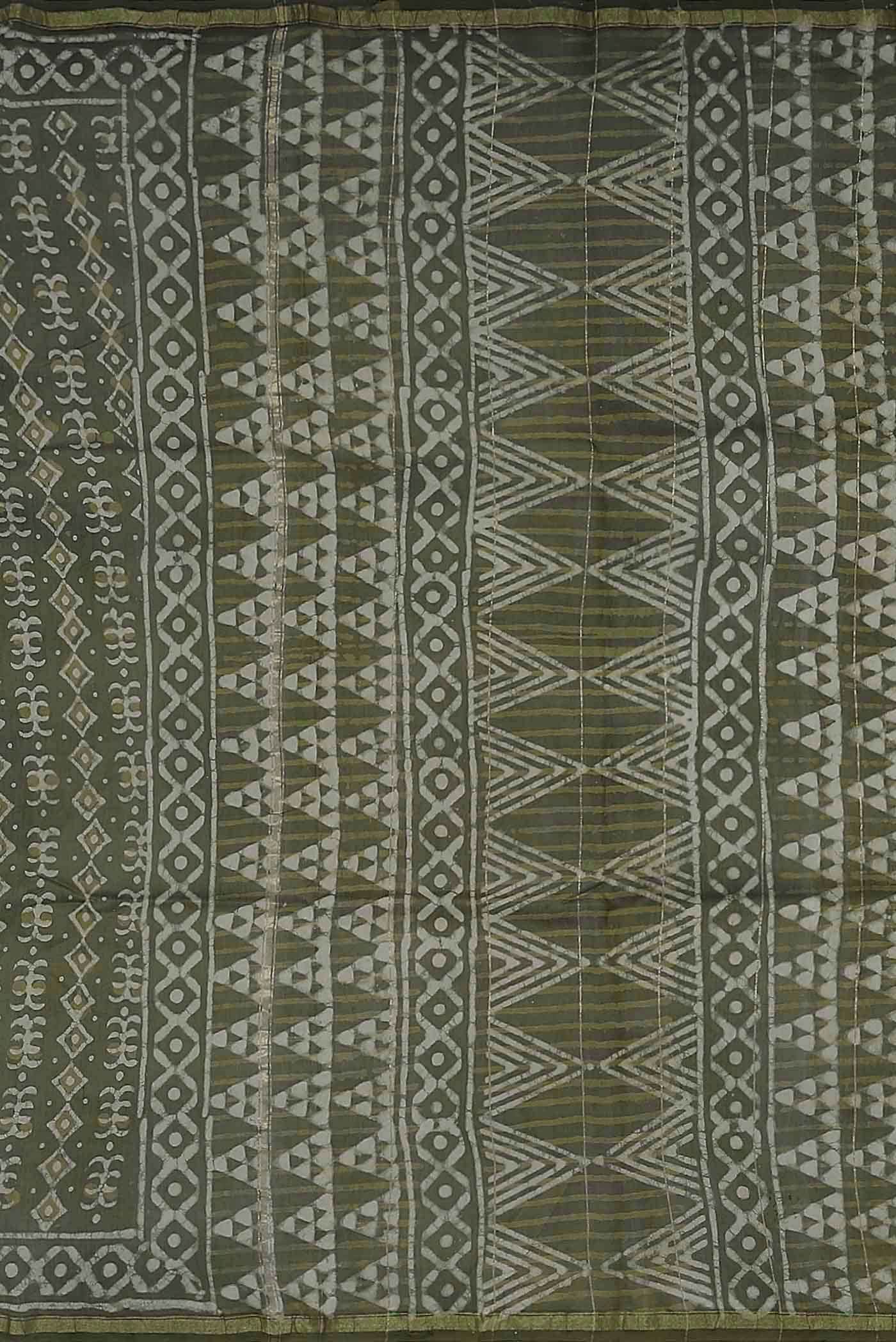 Green Chanderi Silk Cotton Saree