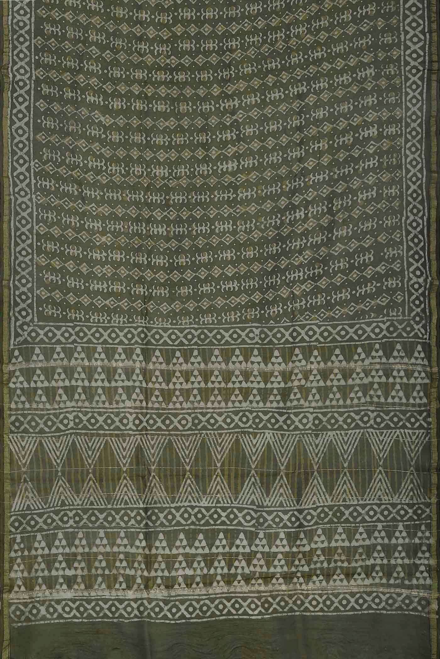 Green Chanderi Silk Cotton Saree
