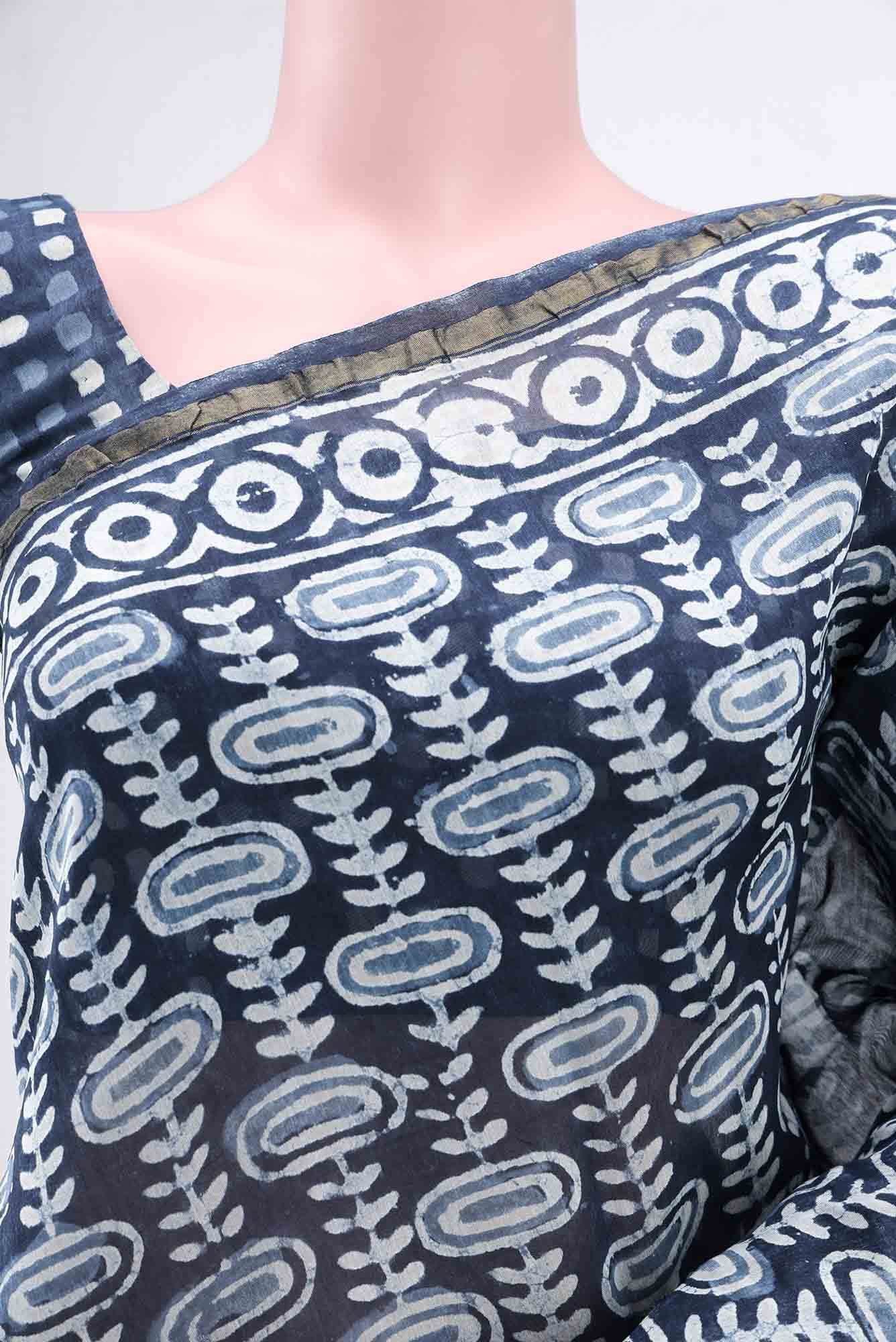 Blue Maheshwari Silk Cotton Saree