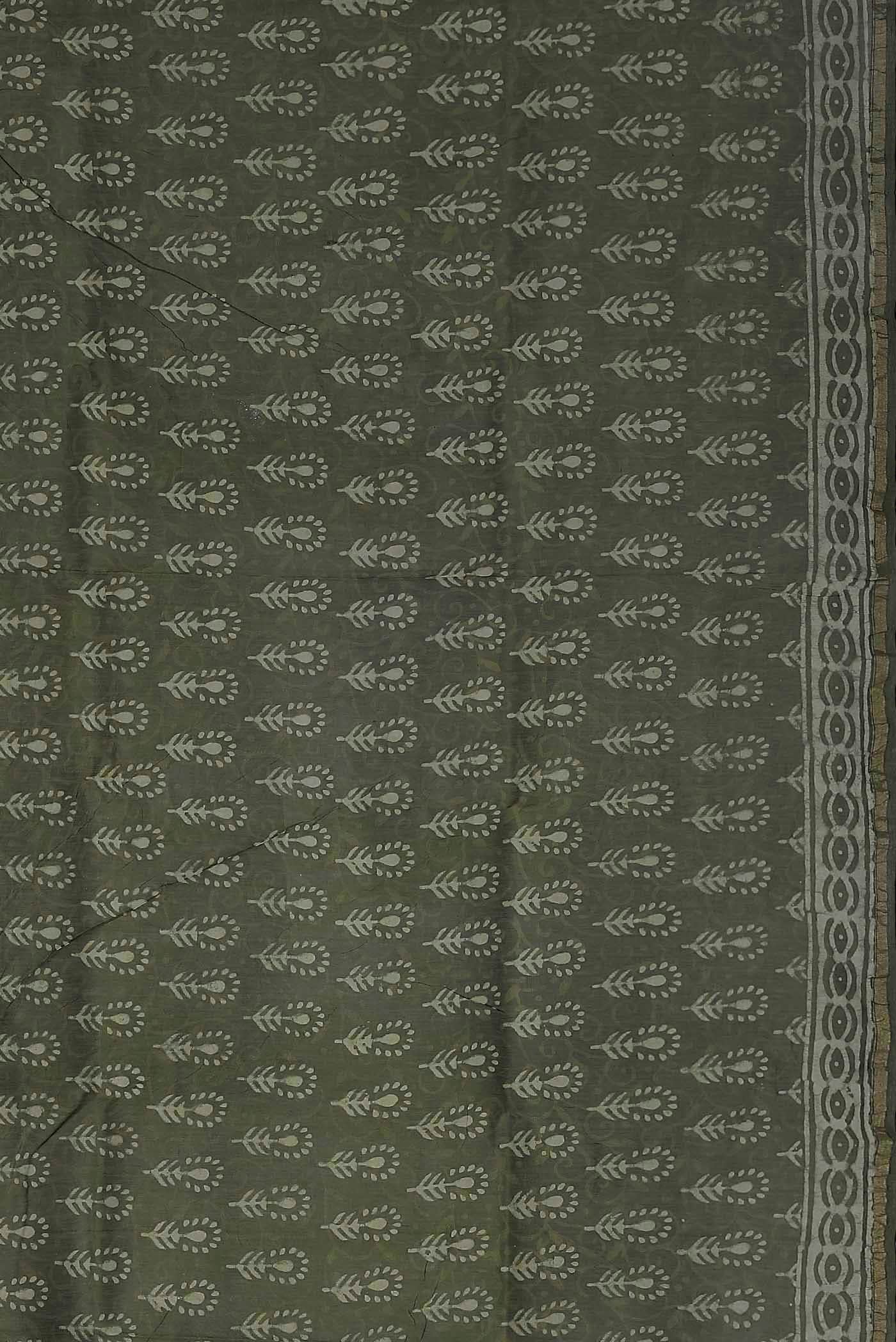 Green Chanderi Silk Cotton Saree