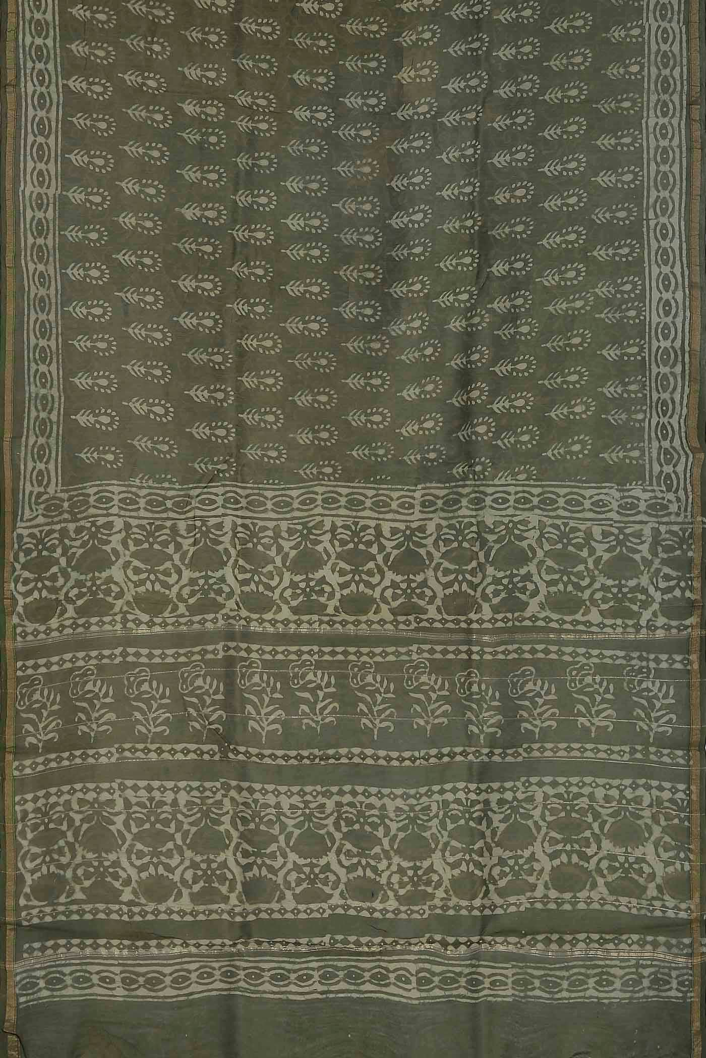 Green Chanderi Silk Cotton Saree